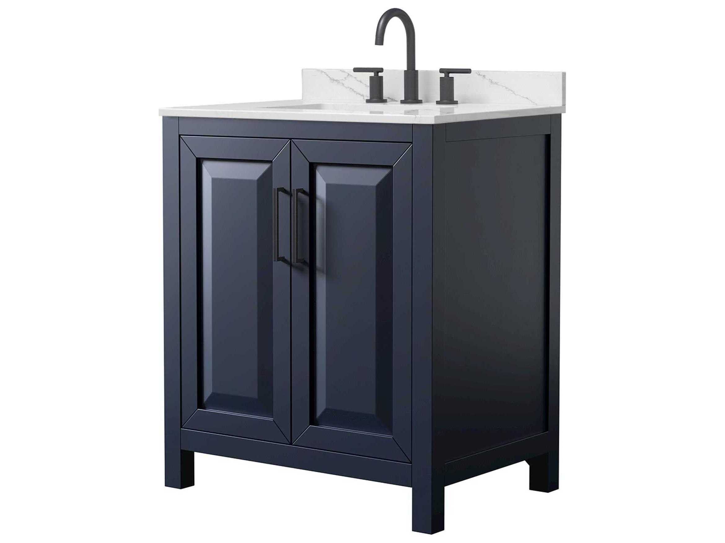 Wyndham Collection Daria 30" Dark Blue Vanity