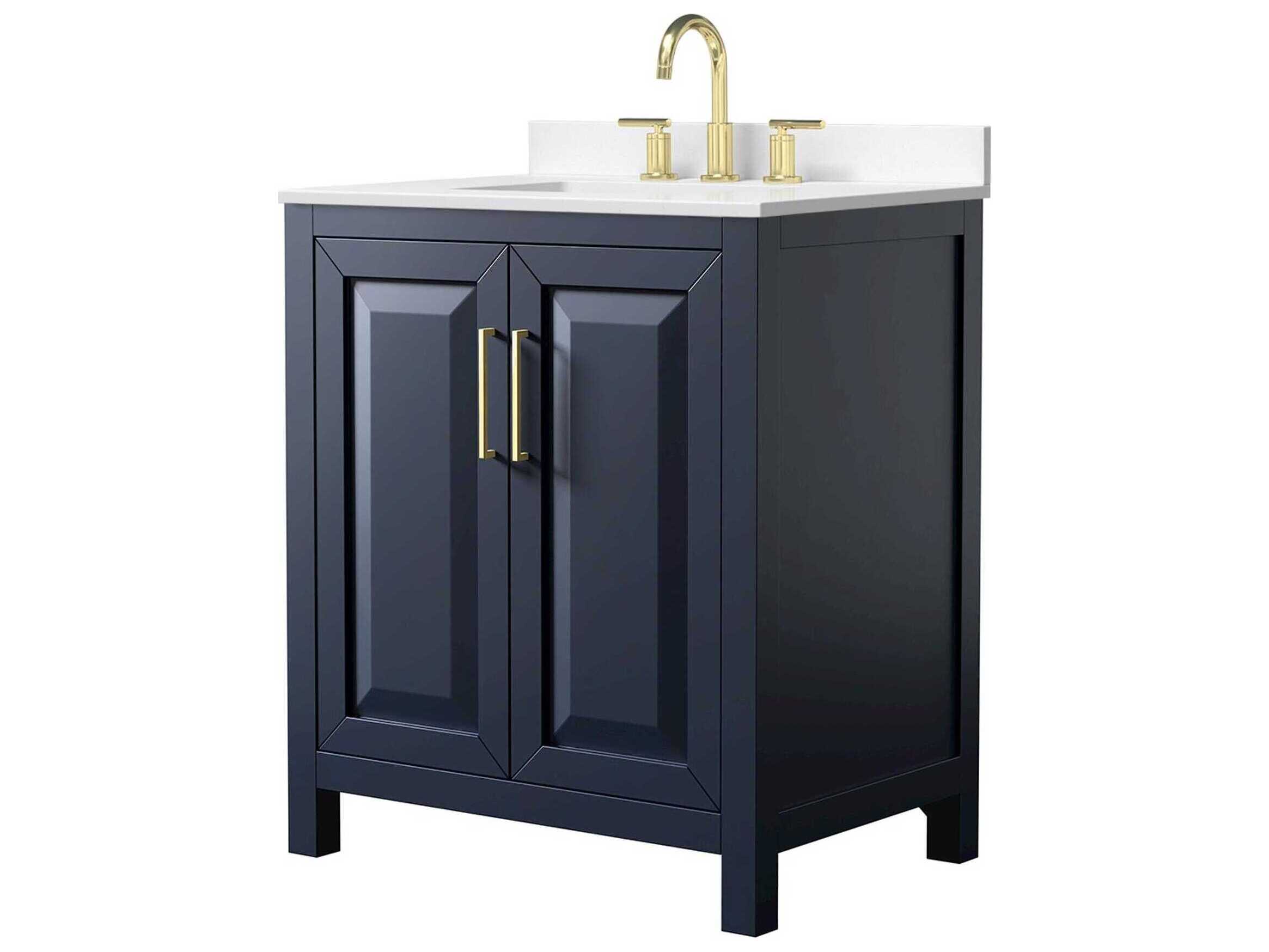 Wyndham Collection Daria 30" Dark Blue Vanity