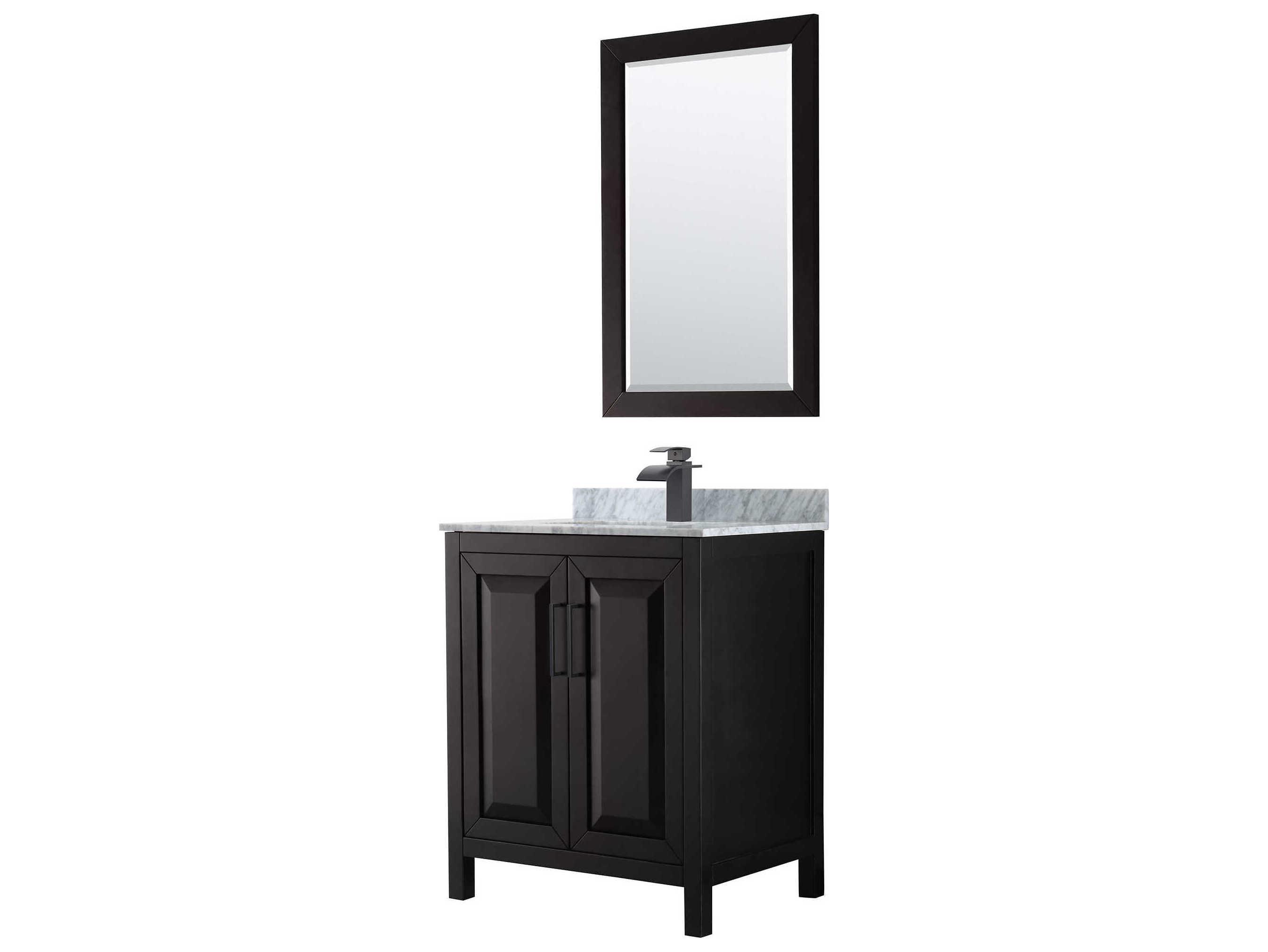 Wyndham Collection Daria 30" Dark Espresso Vanity with 24" Mirror
