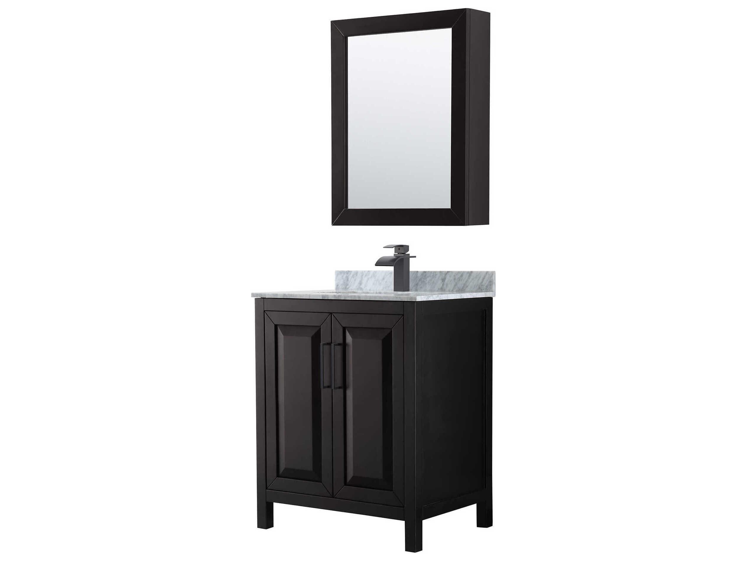 Wyndham Collection Daria 30" Dark Espresso Vanity with Medicine Cabinet