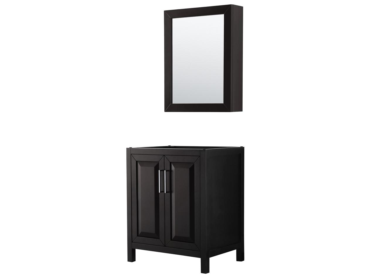 Wyndham Collection Daria 29" Dark Espresso Vanity with Medicine Cabinet