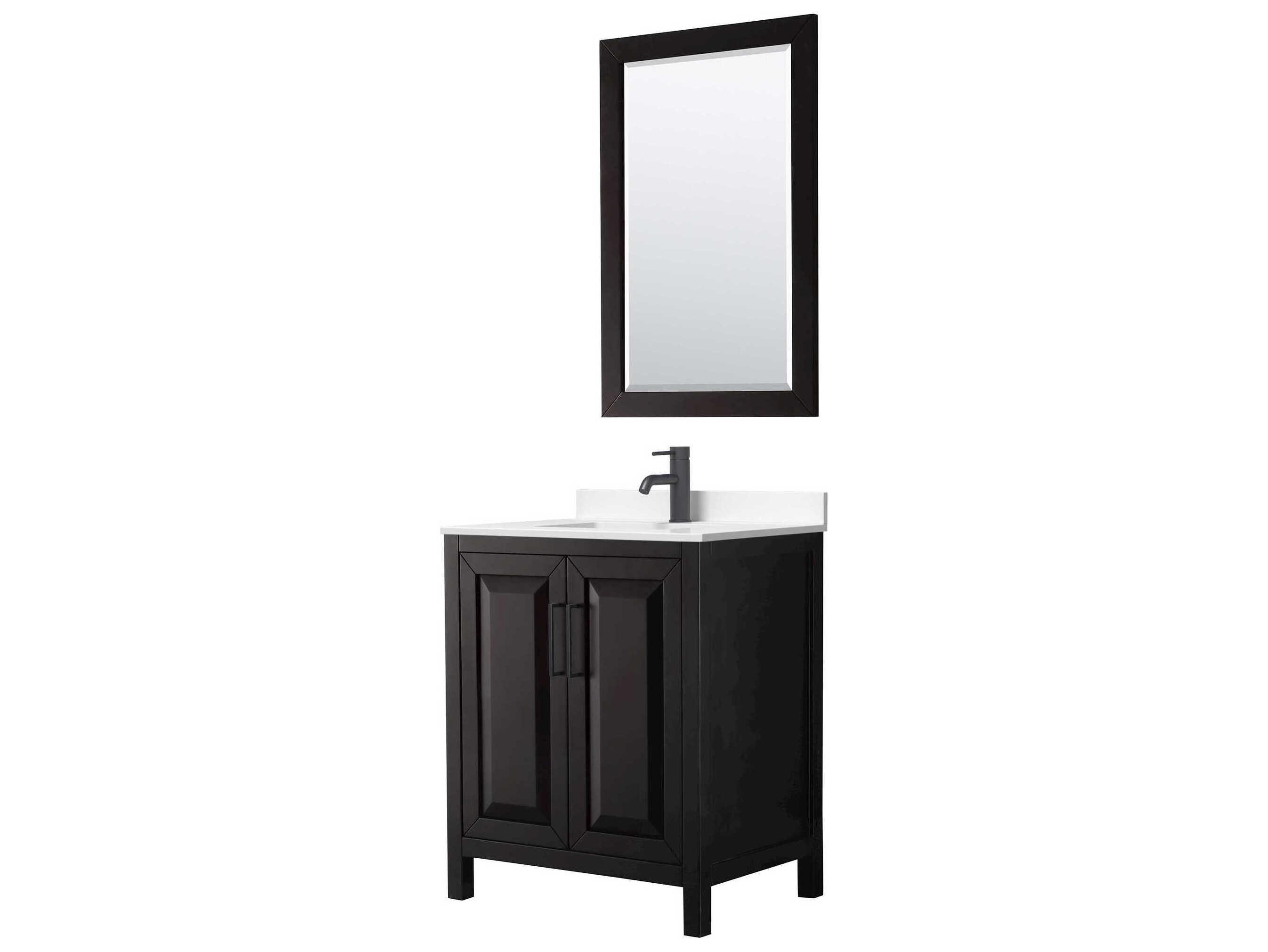 Wyndham Collection Daria 30" Dark Espresso Vanity with 24" Mirror