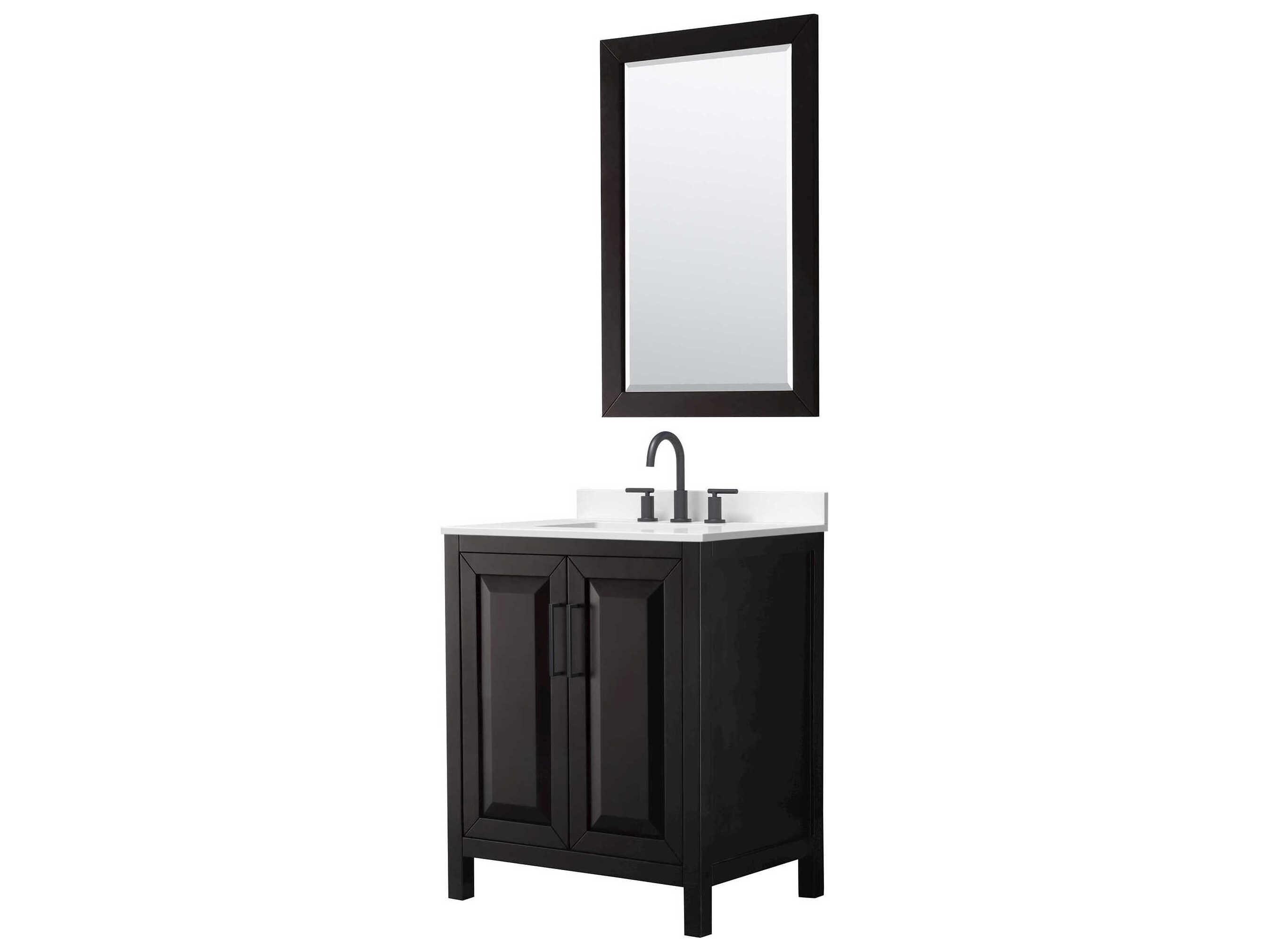 Wyndham Collection Daria 30" Dark Espresso Vanity with 24" Mirror