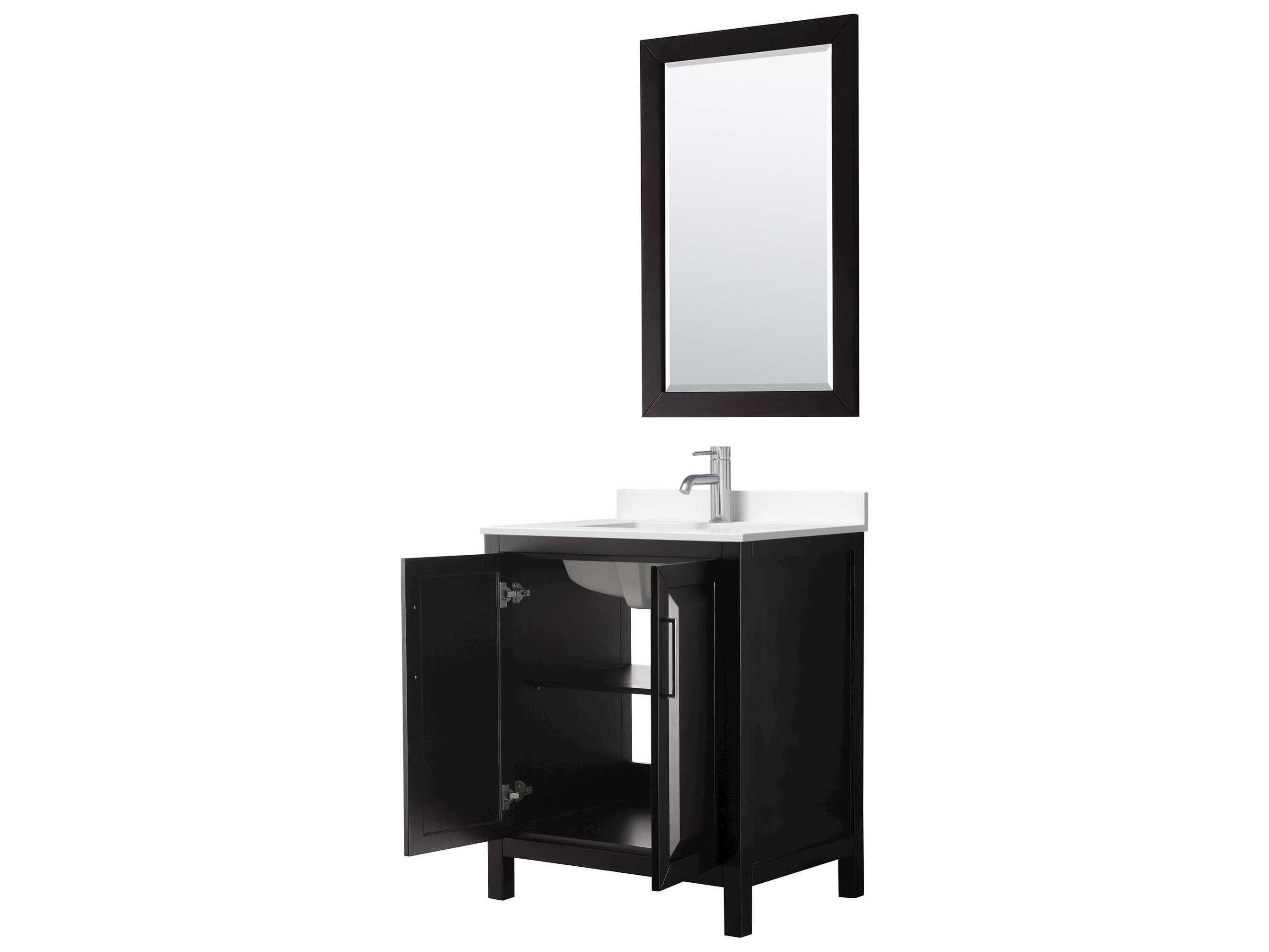 Wyndham Collection Daria 30" Dark Espresso Vanity with 24" Mirror