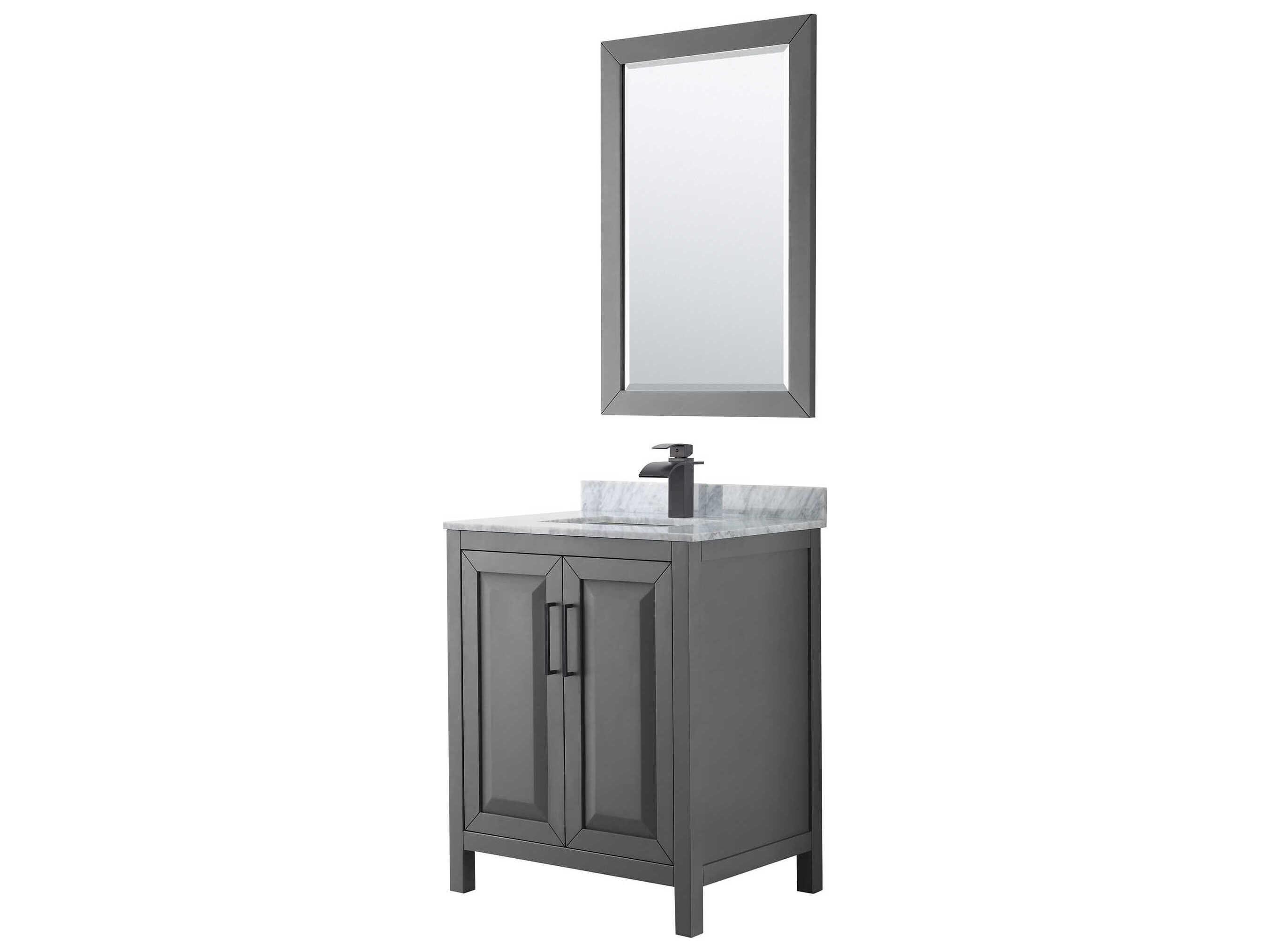 Wyndham Collection Daria 30" Dark Gray Vanity with 24" Mirror