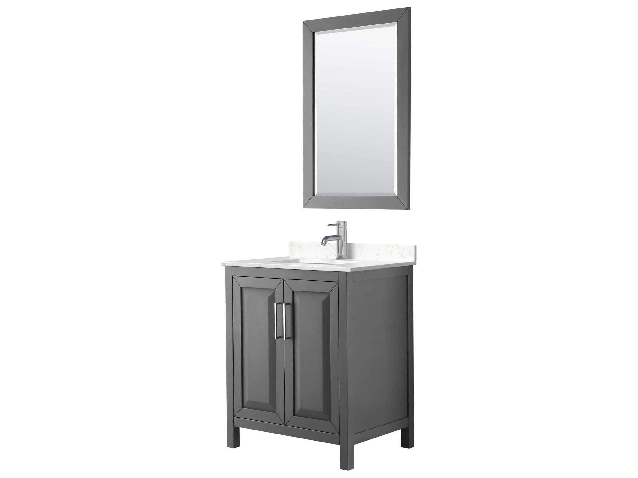 Wyndham Collection Daria 30" Dark Gray Vanity with 24" Mirror