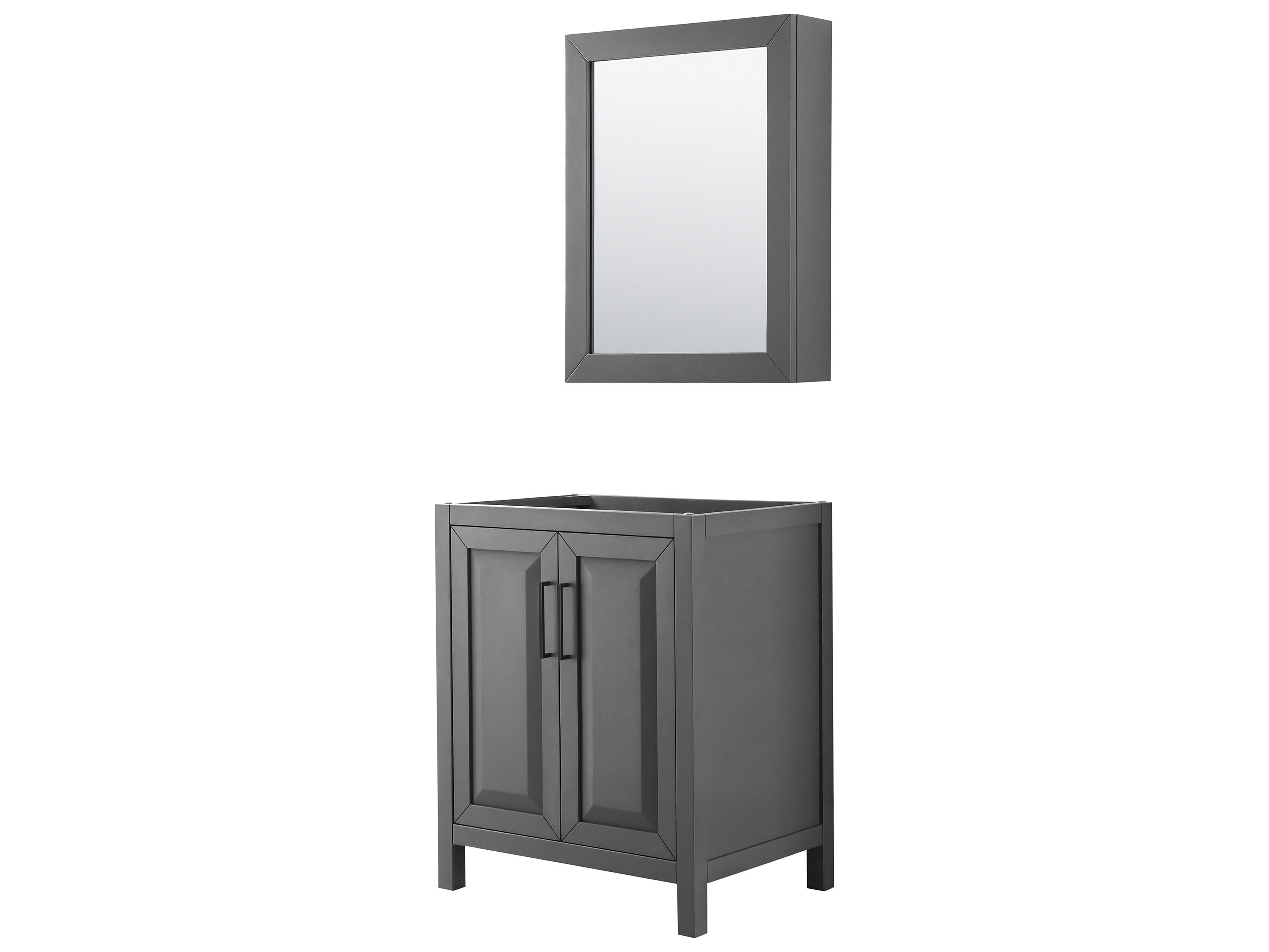 Wyndham Collection Daria 29" Dark Gray Vanity with Medicine Cabinet