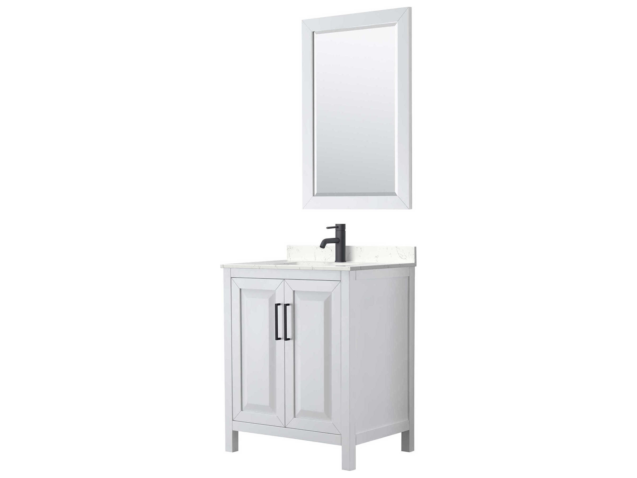 Wyndham Collection Daria 30" White Vanity with 24" Mirror