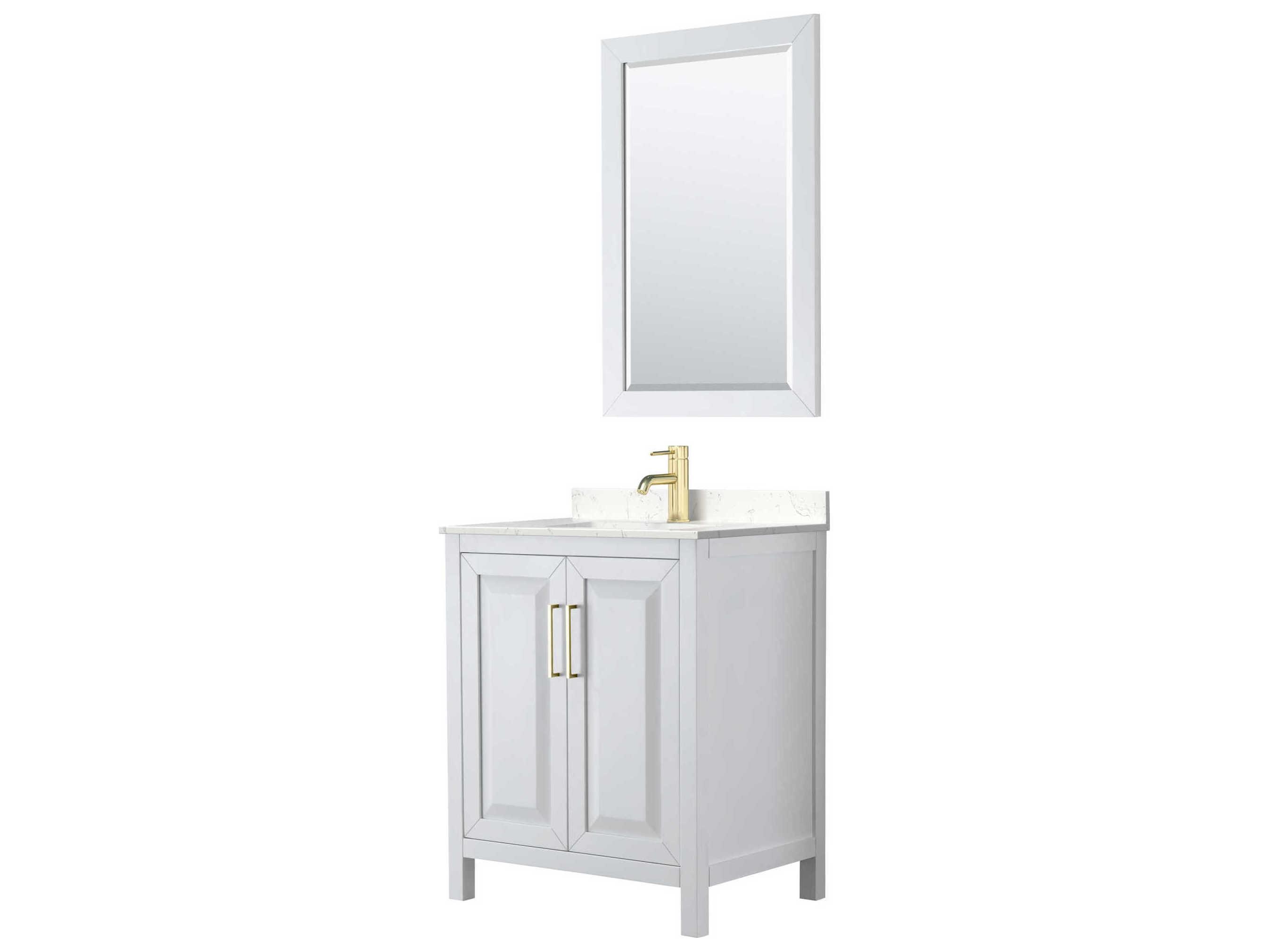 Wyndham Collection Daria 30" White Vanity with 24" Mirror