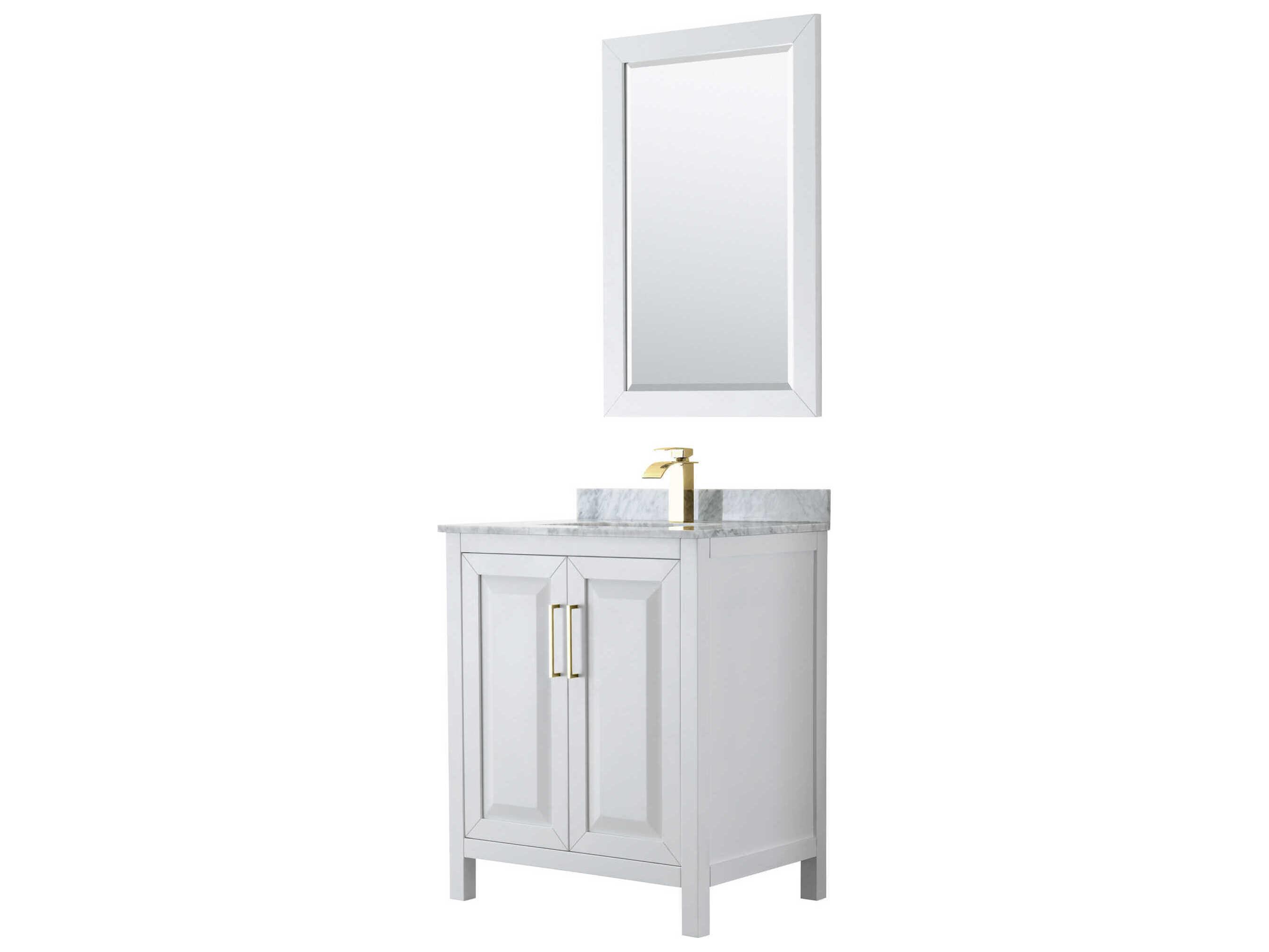 Wyndham Collection Daria 30" White Vanity with 24" Mirror