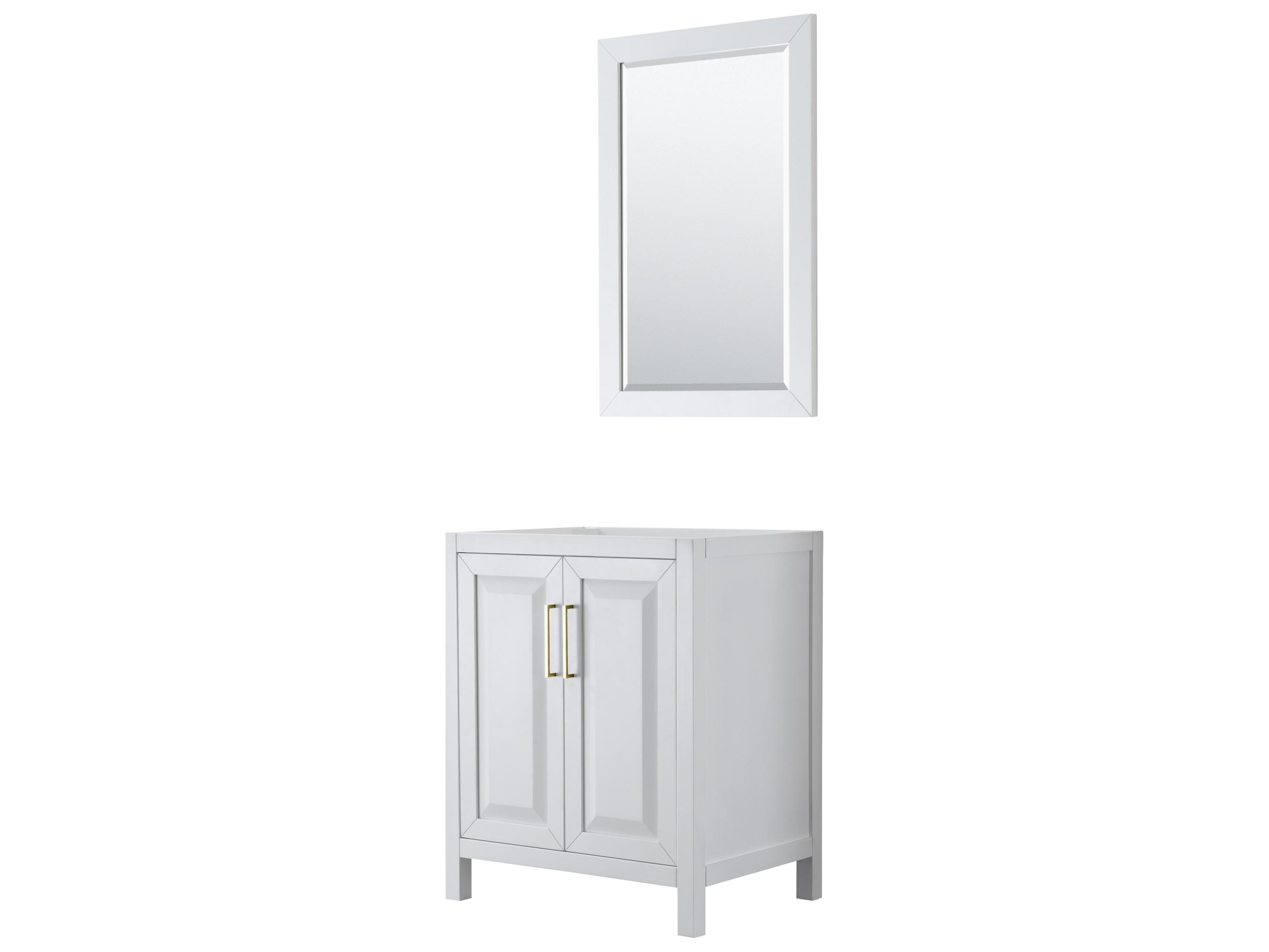 Wyndham Collection Daria 29" White Vanity with 24" Mirror