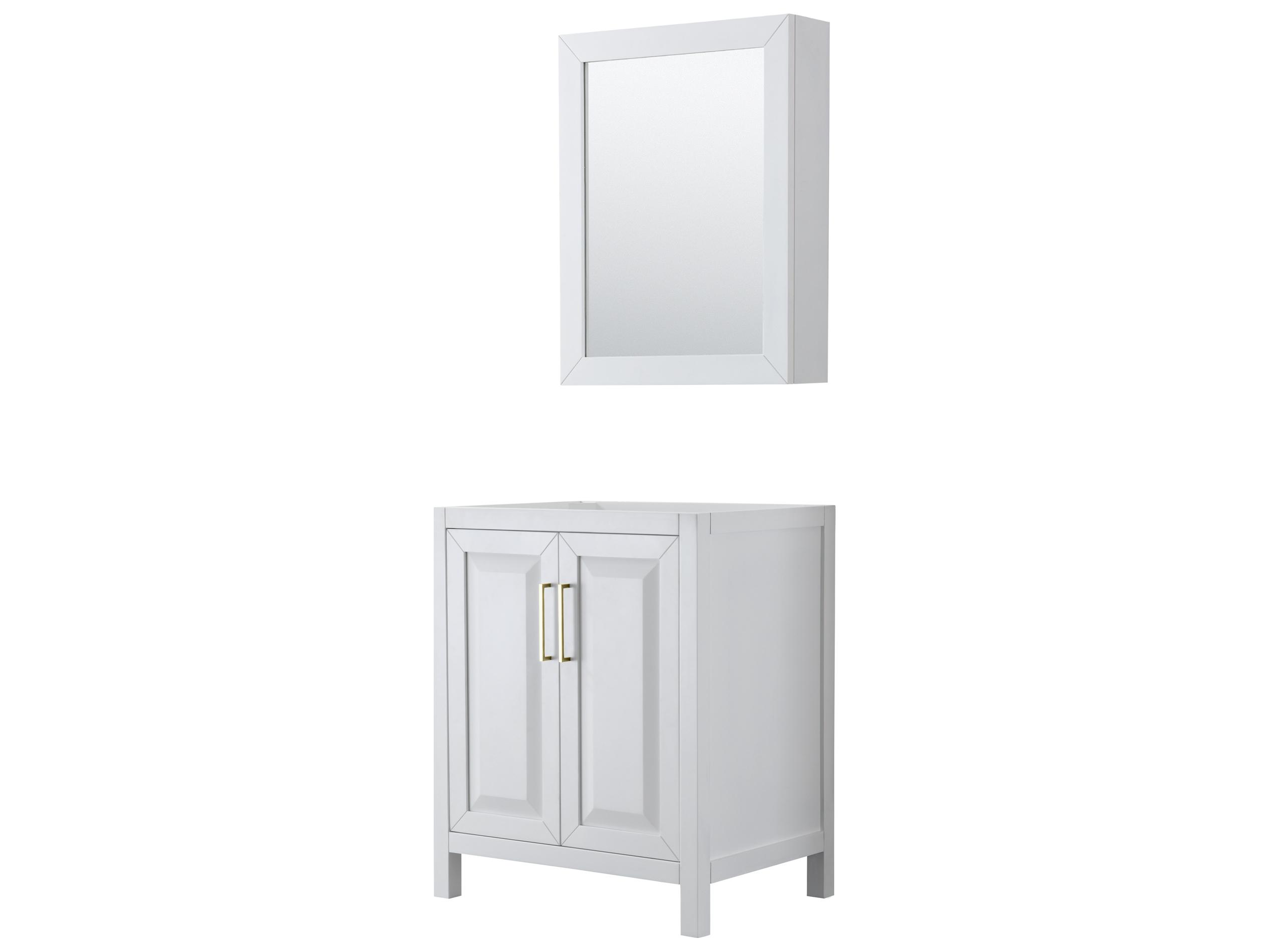 Wyndham Collection Daria 29" White Vanity with Medicine Cabinet