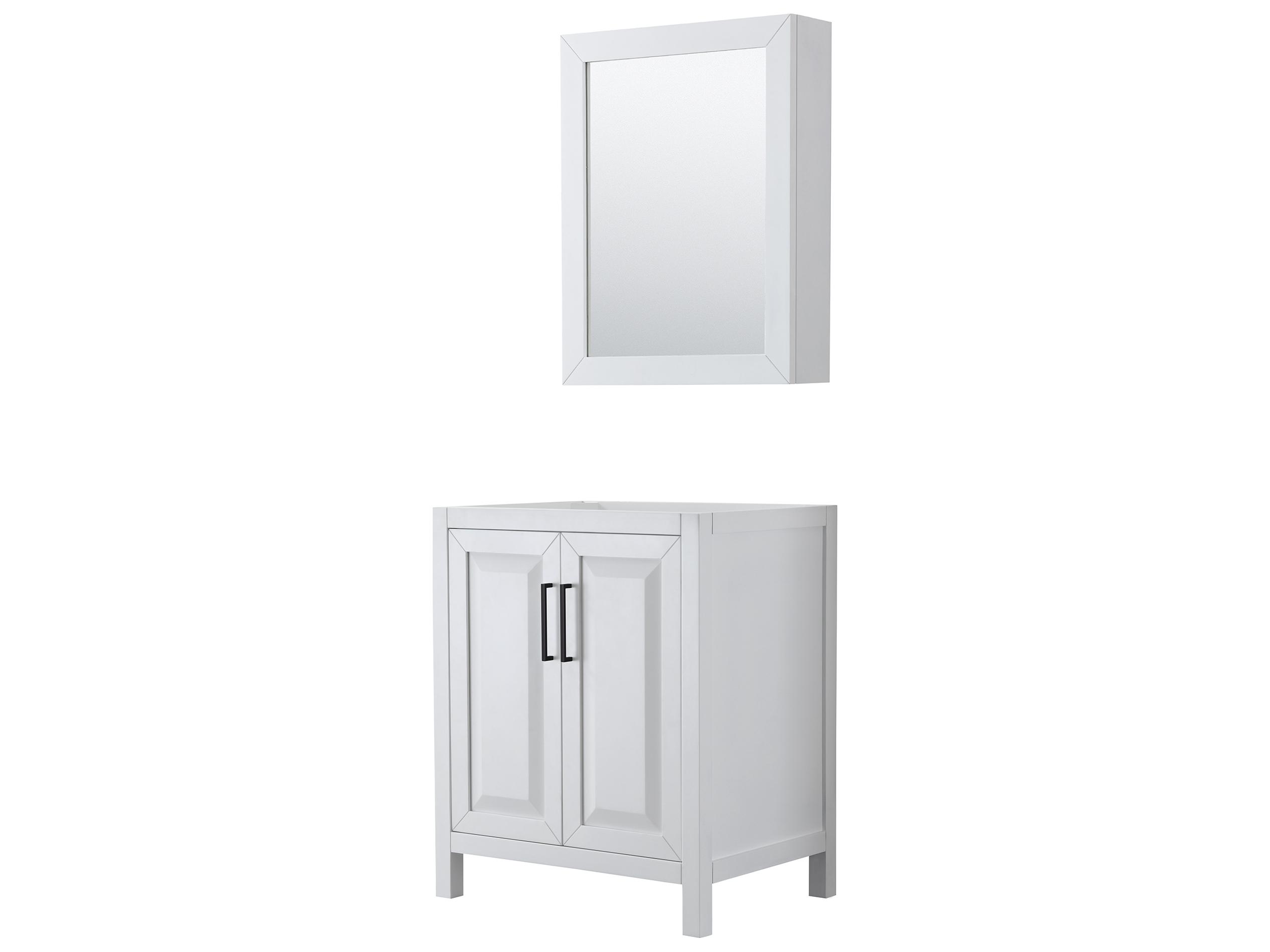 Wyndham Collection Daria 29" White Vanity with Medicine Cabinet