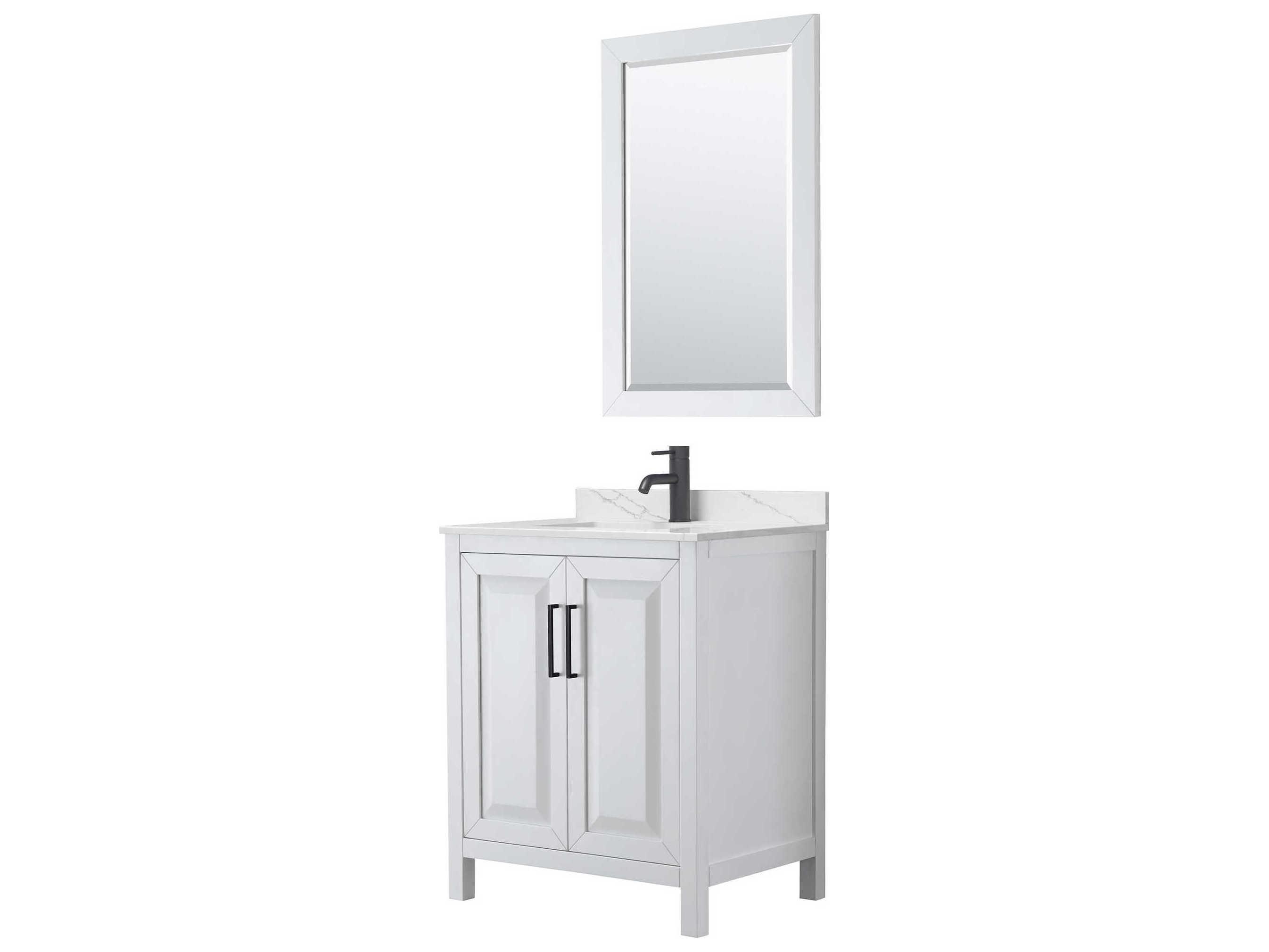 Wyndham Collection Daria 30" White Vanity with 24" Mirror