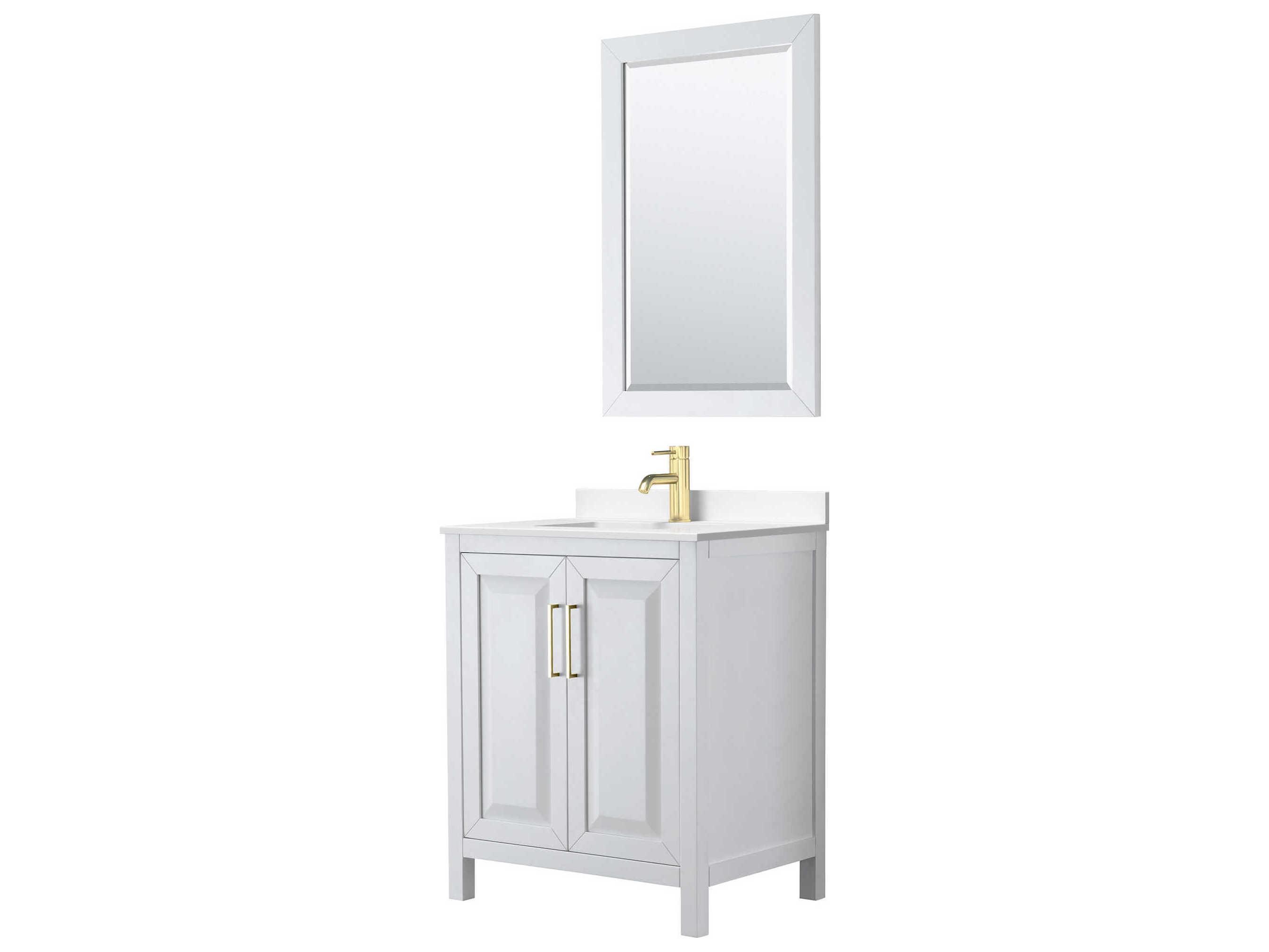 Wyndham Collection Daria 30" White Vanity with 24" Mirror