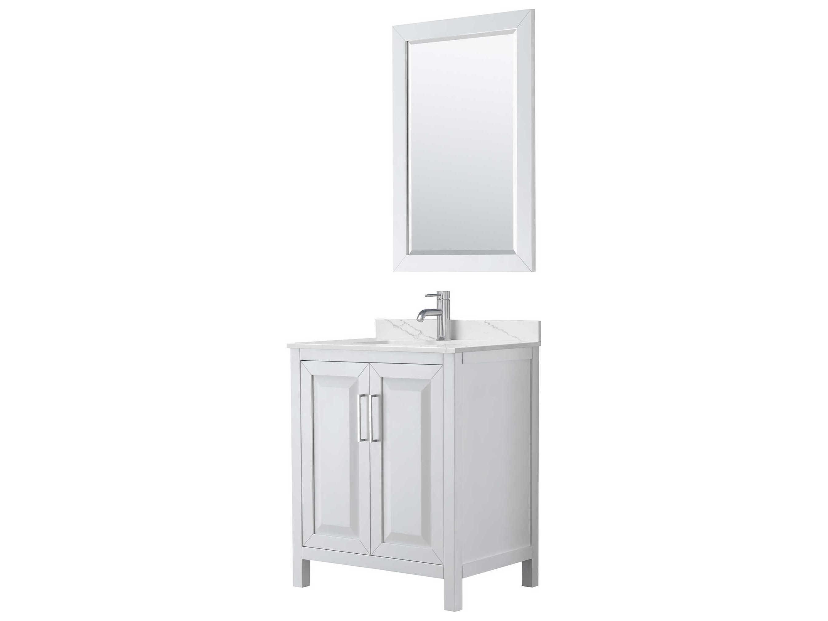 Wyndham Collection Daria 30" White Vanity with 24" Mirror