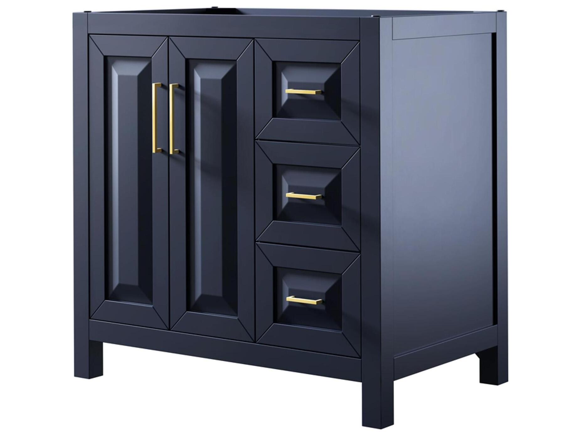Wyndham Collection Daria 35" Dark Blue Vanity