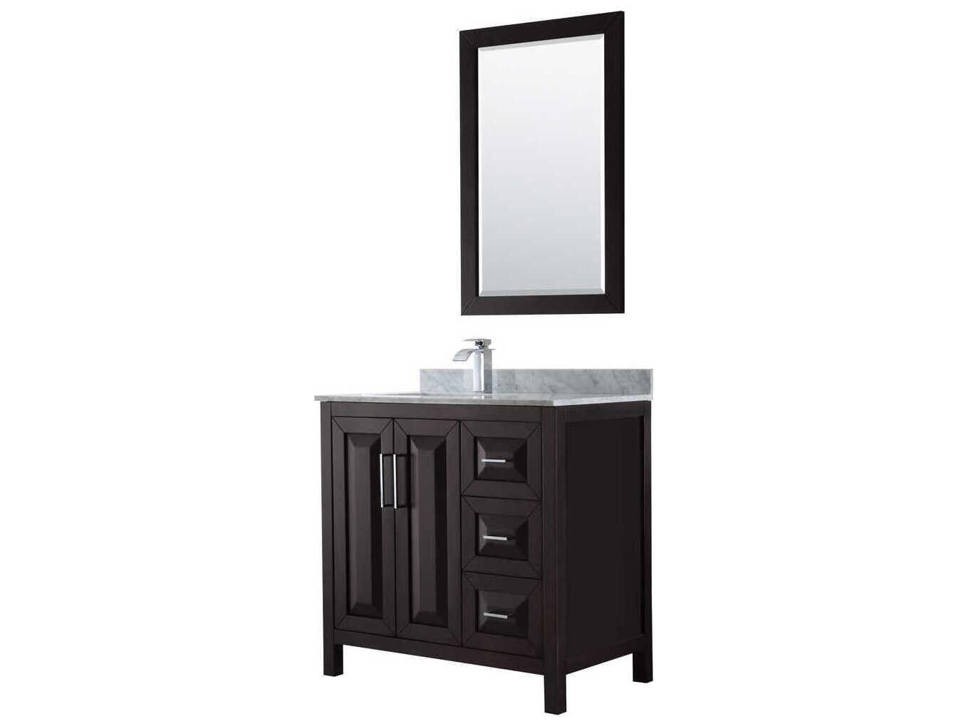 Wyndham Collection Daria 36" Dark Espresso Vanity with 24" Mirror