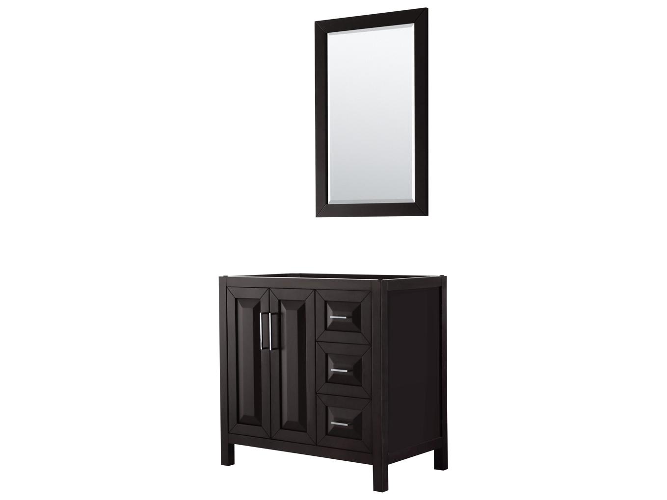 Wyndham Collection Daria 35" Dark Espresso Vanity with 24" Mirror