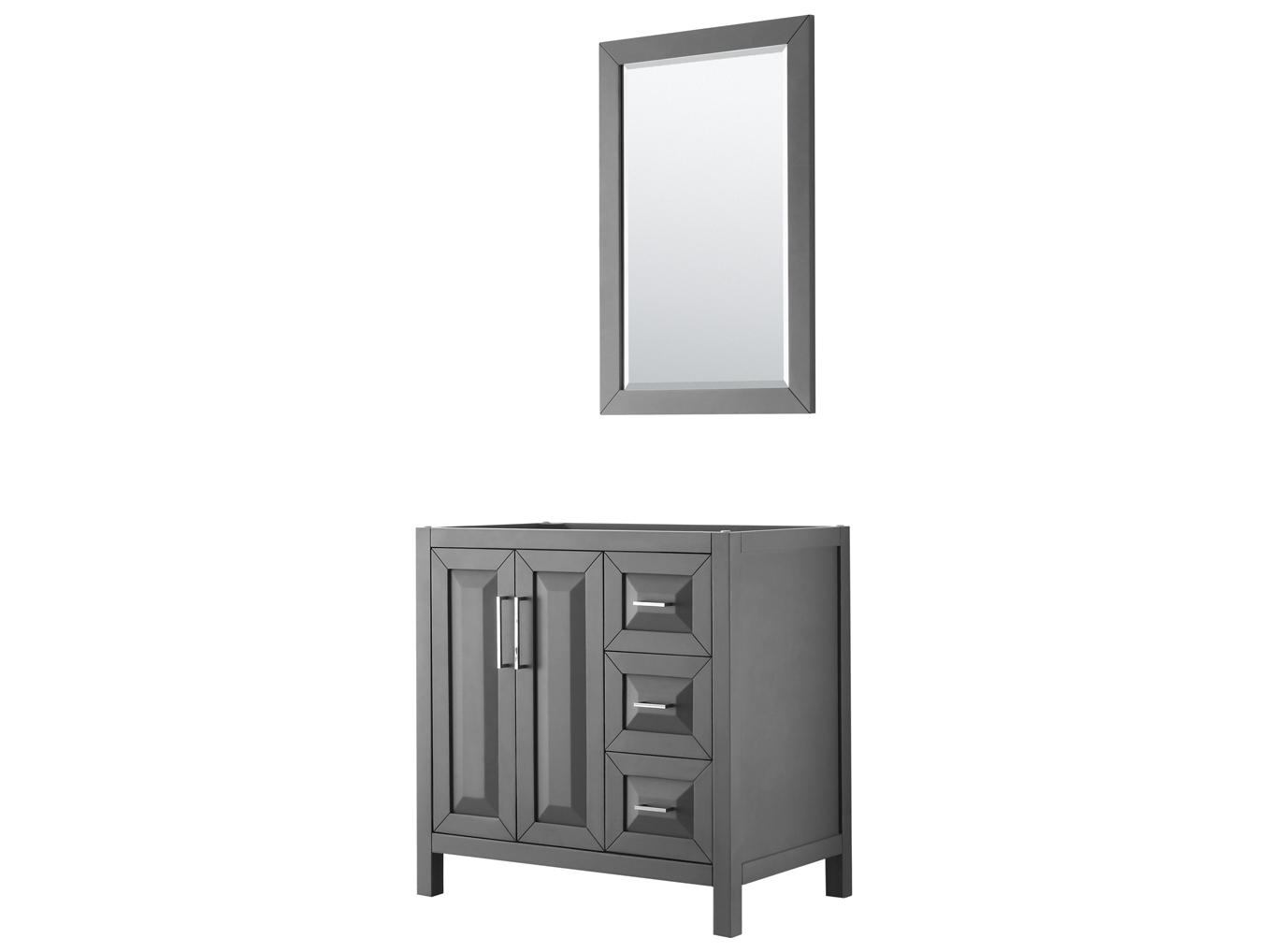 Wyndham Collection Daria 35" Dark Gray Vanity with 24" Mirror