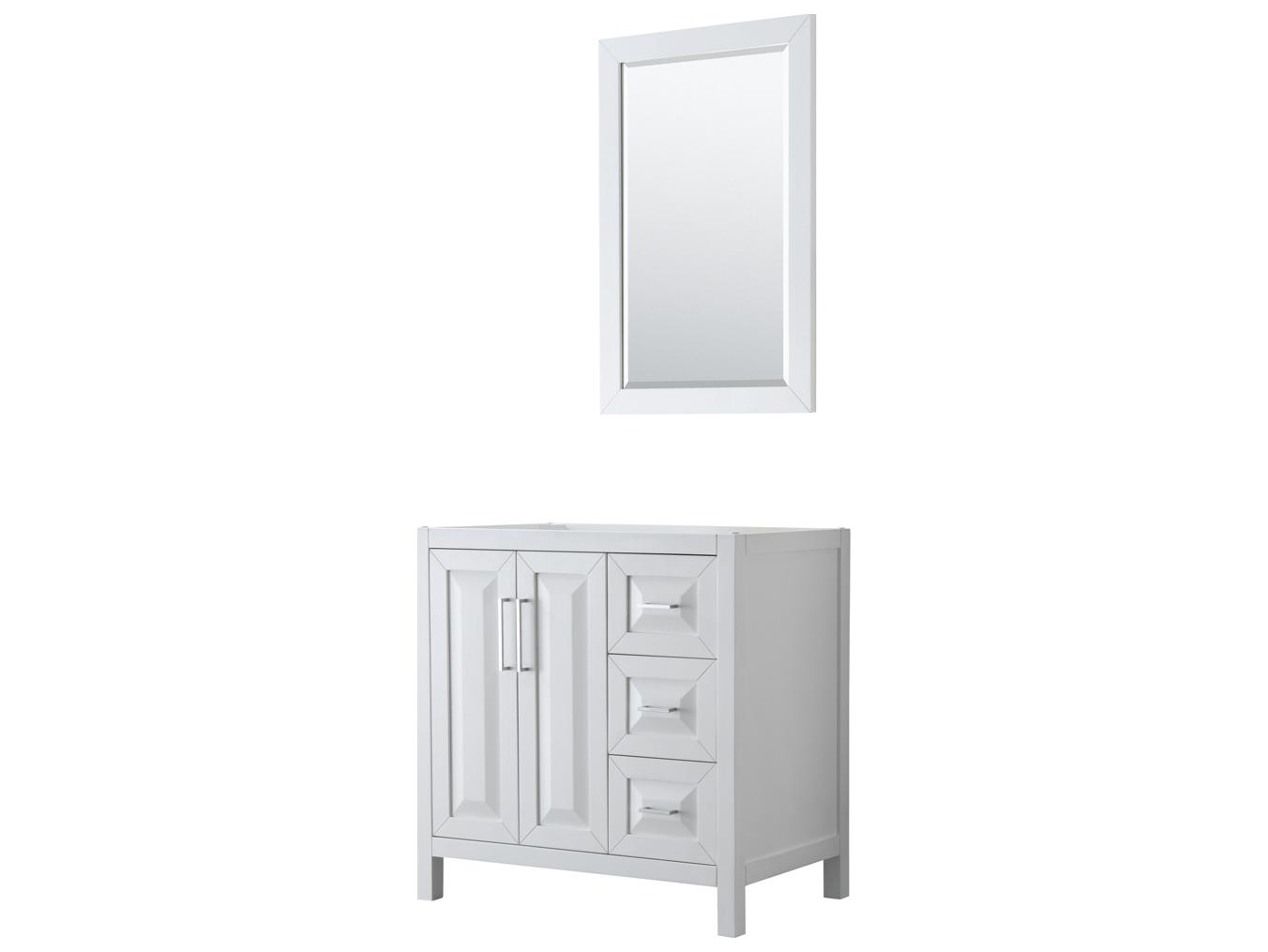 Wyndham Collection Daria 35" White Vanity with 24" Mirror