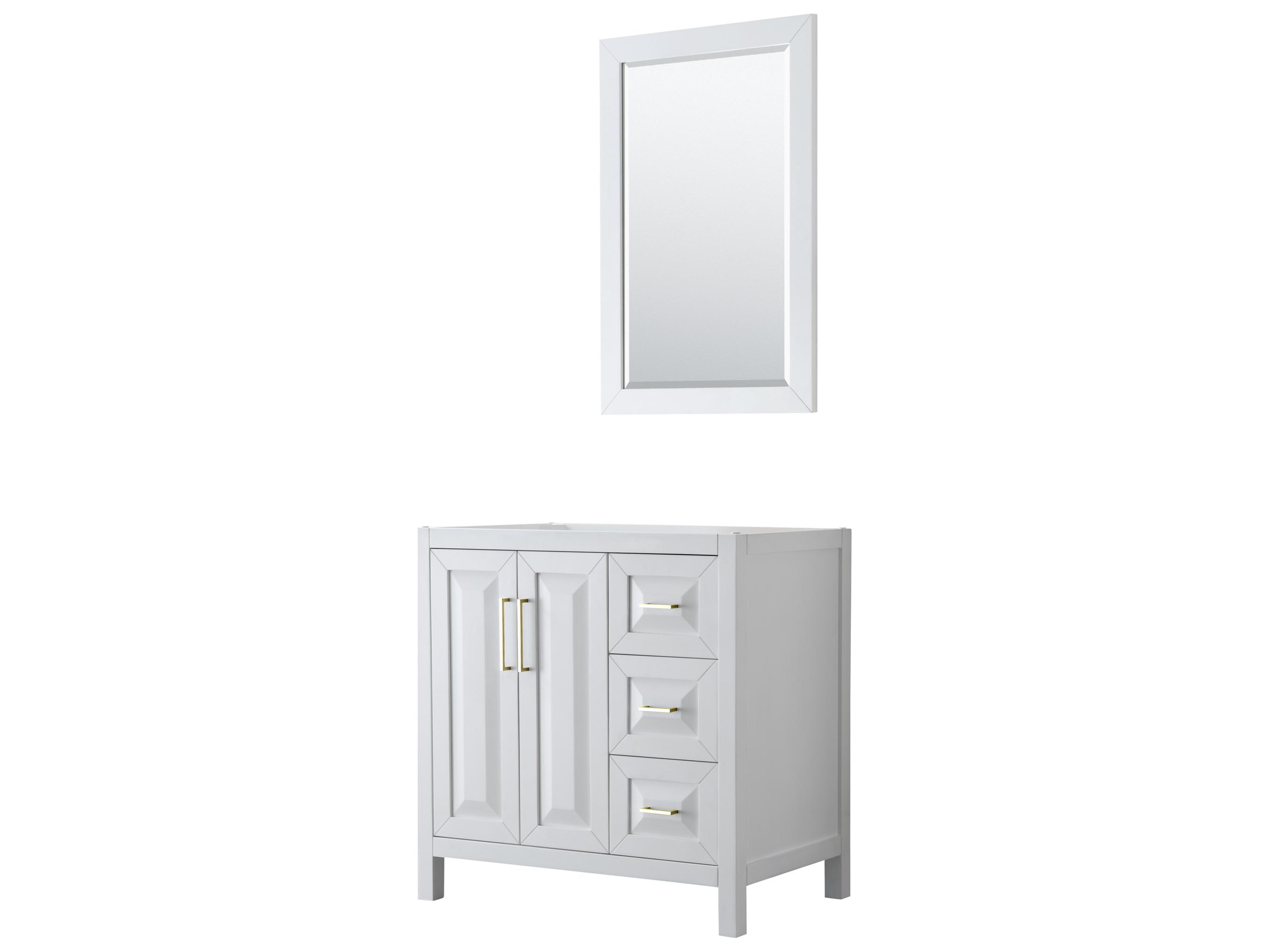 Wyndham Collection Daria 35" White Vanity with 24" Mirror