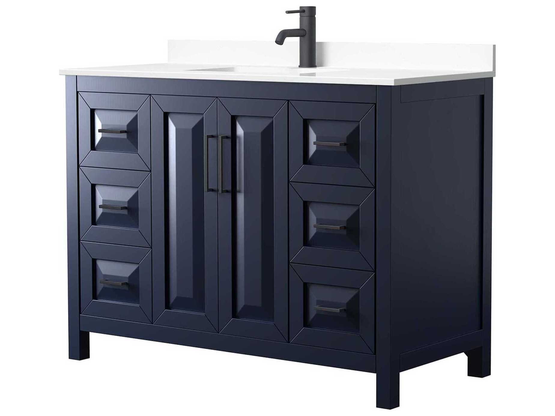 Wyndham Collection Daria 48" Dark Blue Vanity