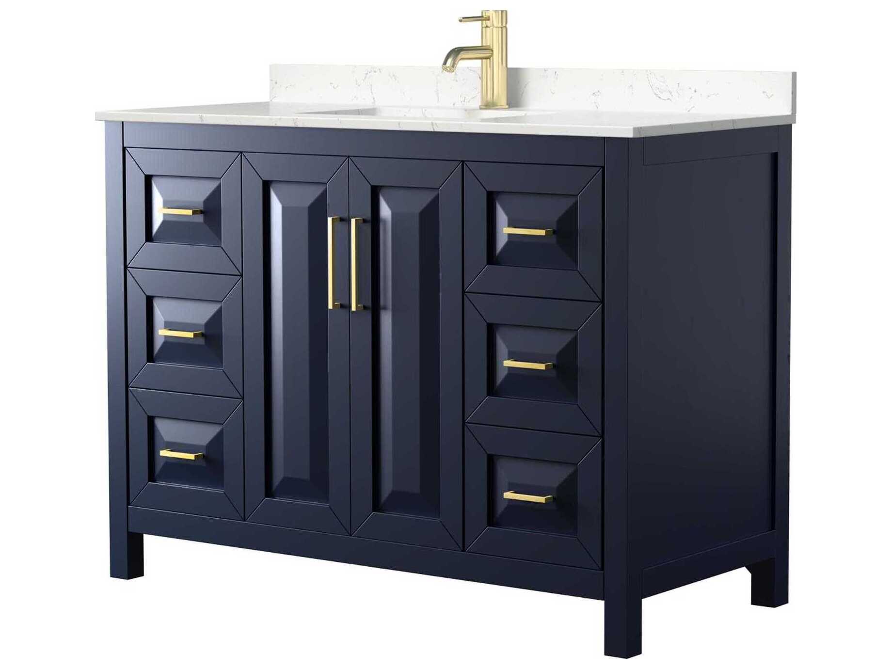 Wyndham Collection Daria 48" Dark Blue Vanity