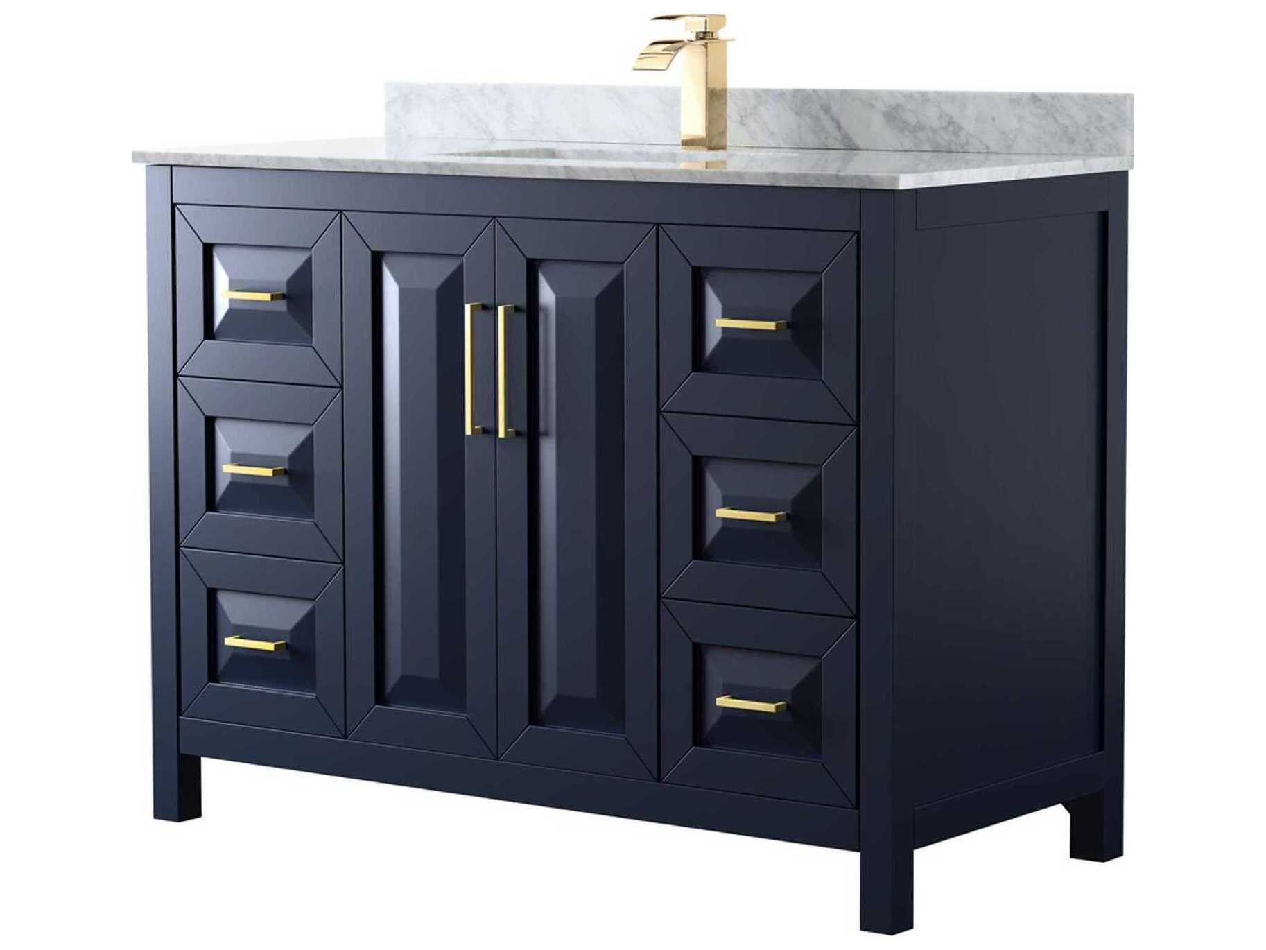 Wyndham Collection Daria 48" Dark Blue Vanity