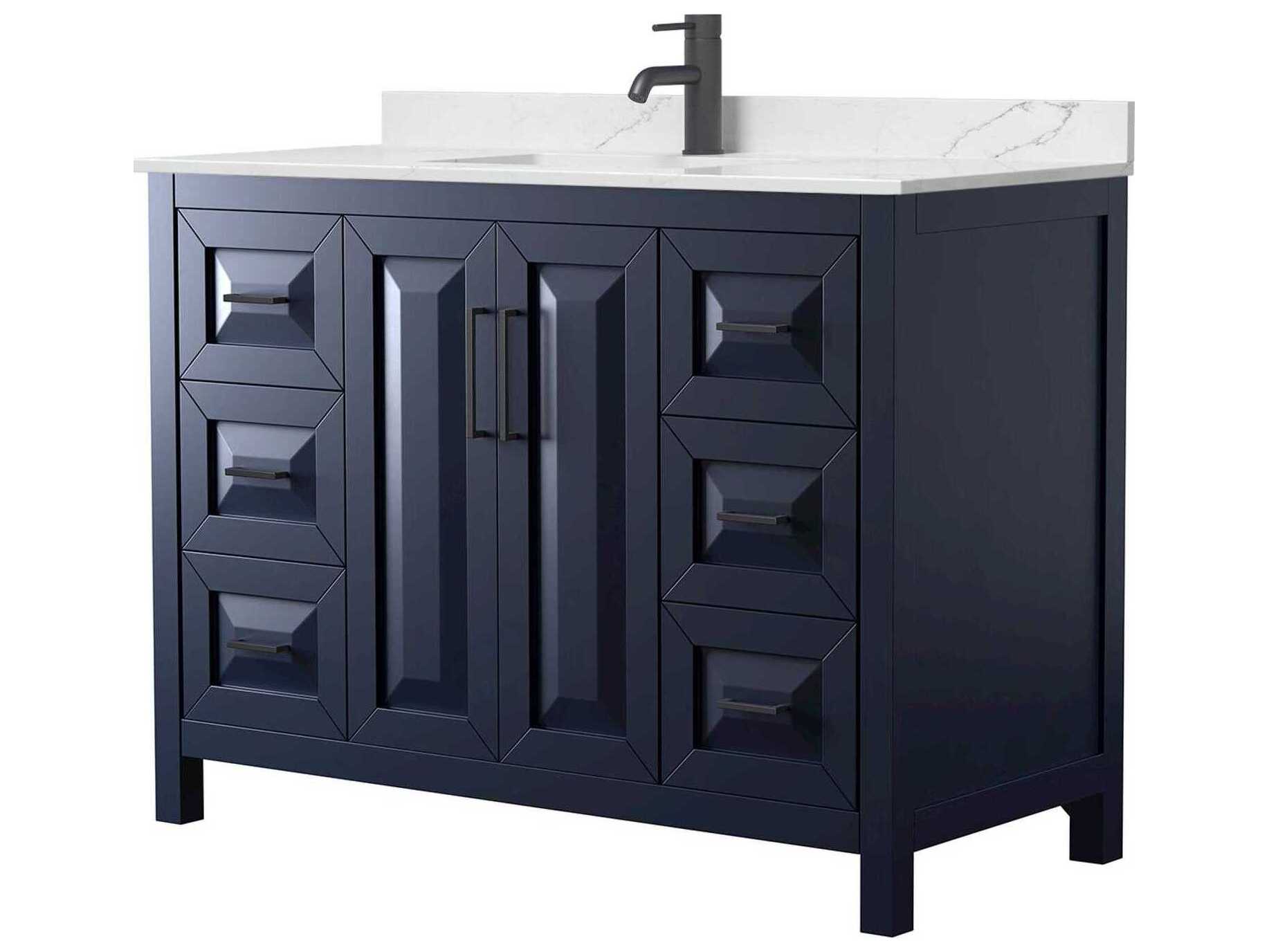 Wyndham Collection Daria 48" Dark Blue Vanity