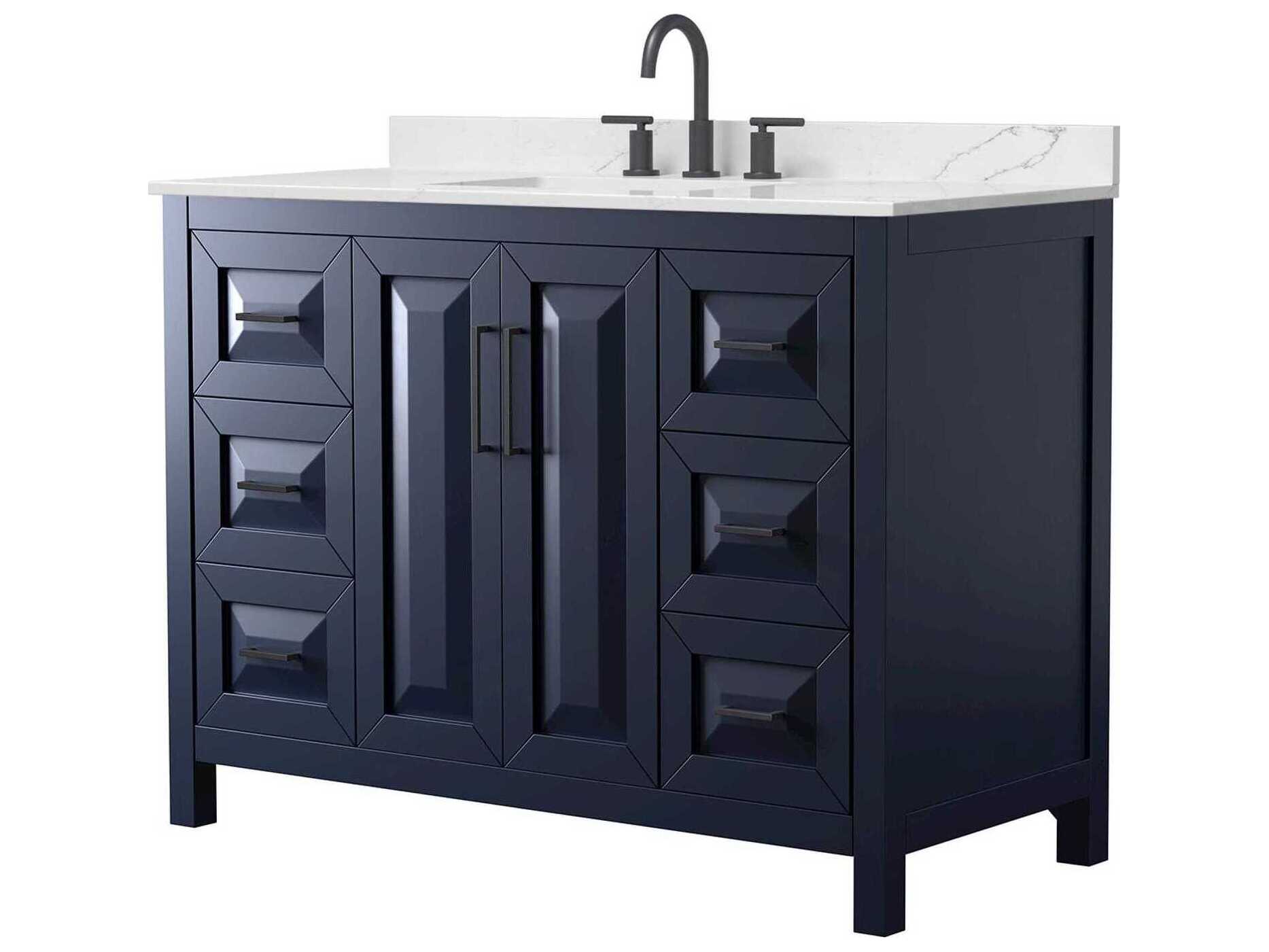 Wyndham Collection Daria 48" Dark Blue Vanity