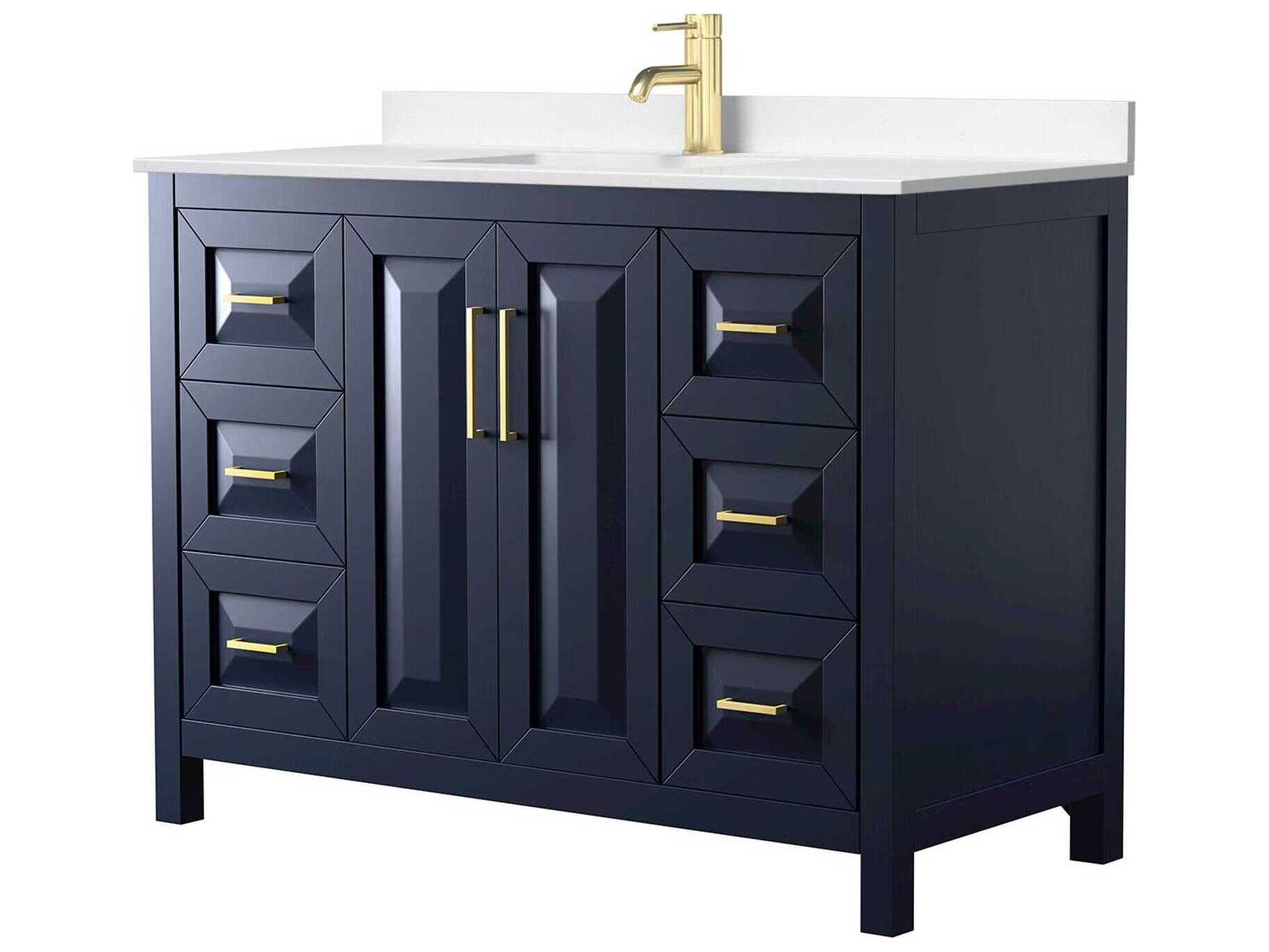 Wyndham Collection Daria 48" Dark Blue Vanity