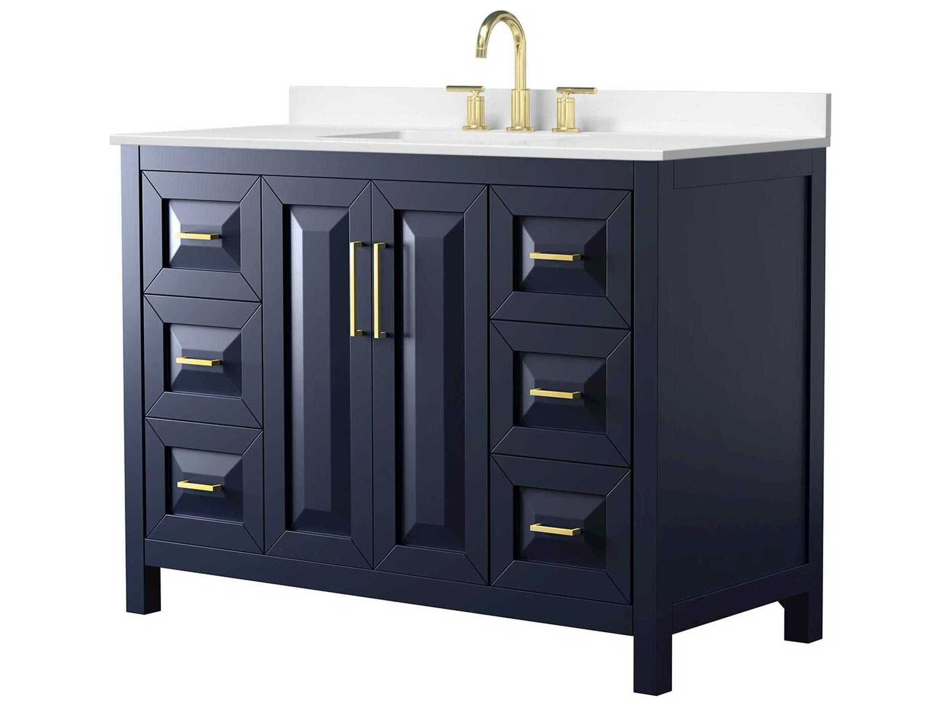 Wyndham Collection Daria 48" Dark Blue Vanity