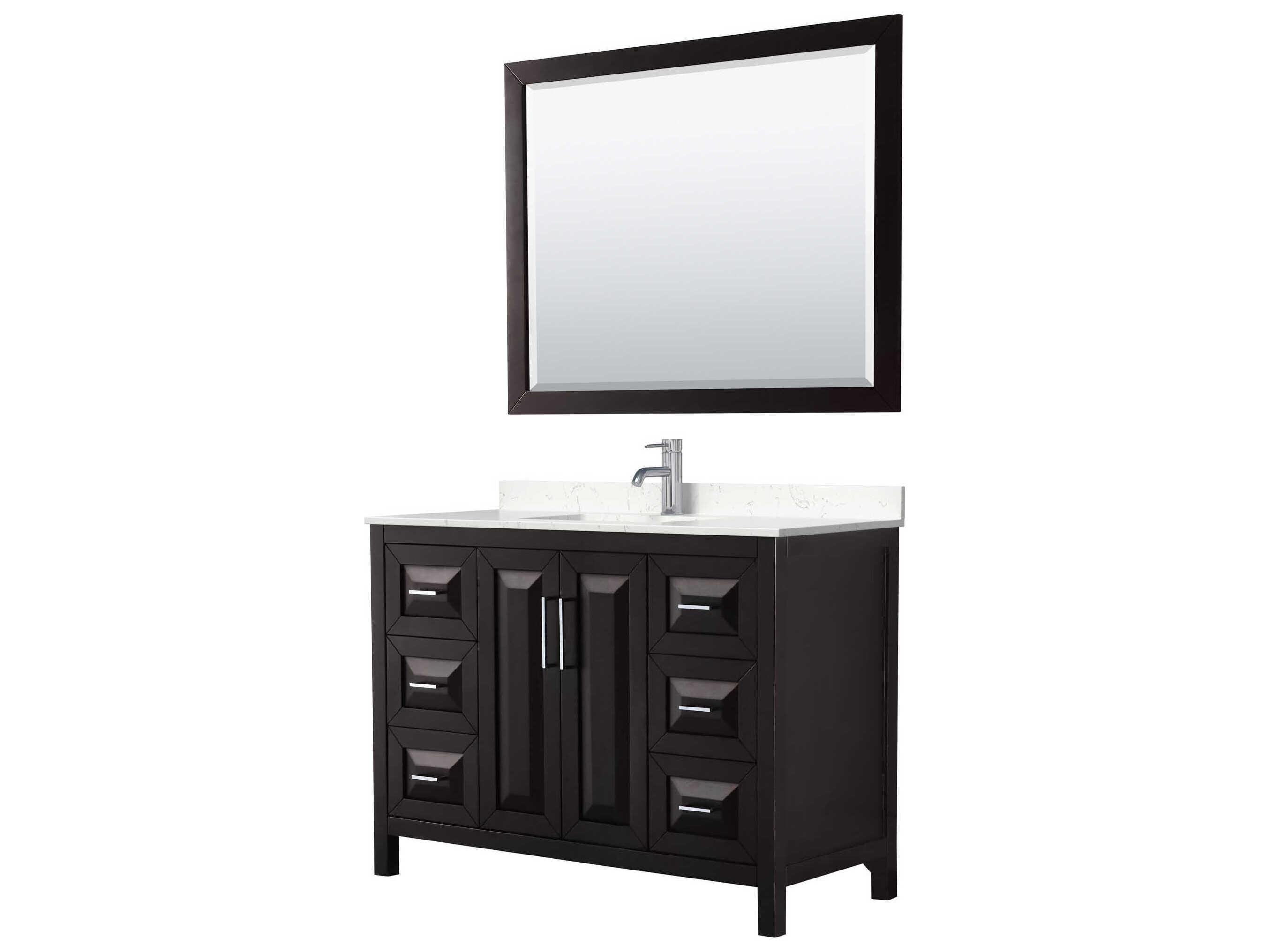 Wyndham Collection Daria 48" Dark Espresso Vanity with 46" Mirror