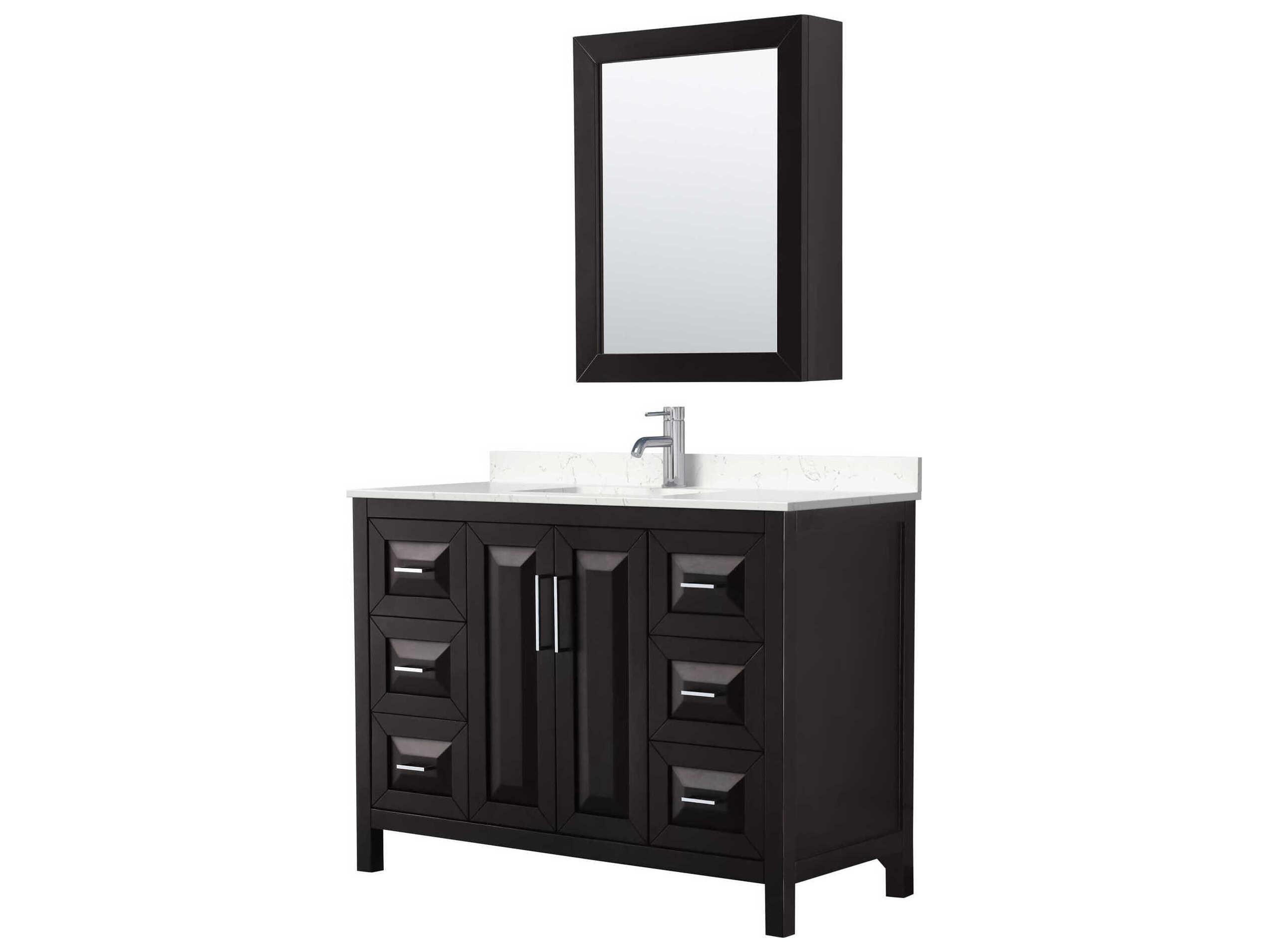 Wyndham Collection Daria 48" Dark Espresso Vanity with Medicine Cabinet