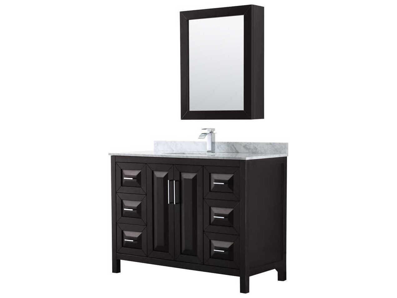 Wyndham Collection Daria 48" Dark Espresso Vanity with Medicine Cabinet