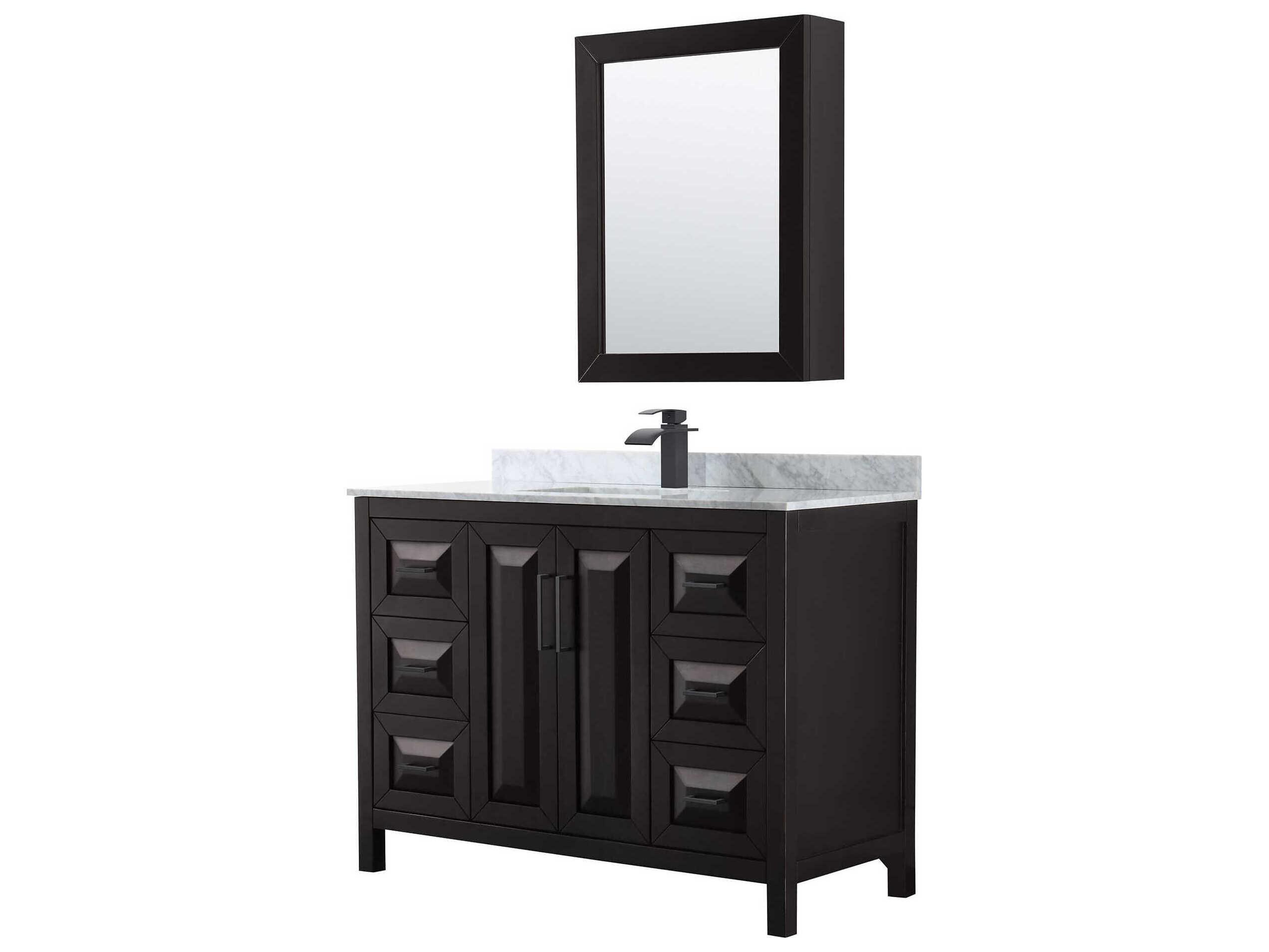 Wyndham Collection Daria 48" Dark Espresso Vanity with Medicine Cabinet