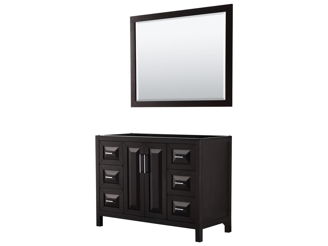 Wyndham Collection Daria 47" Dark Espresso Vanity with 46" Mirror