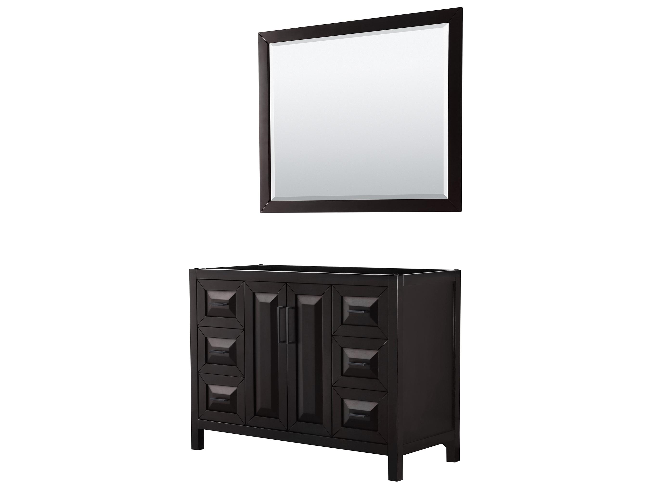 Wyndham Collection Daria 47" Dark Espresso Vanity with 46" Mirror