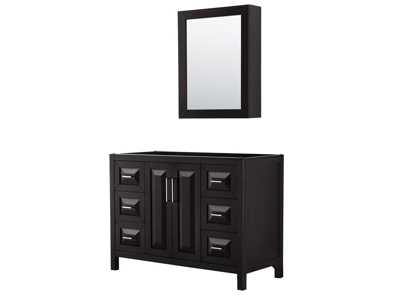 Wyndham Collection Daria 47" Dark Espresso Vanity with Medicine Cabinet