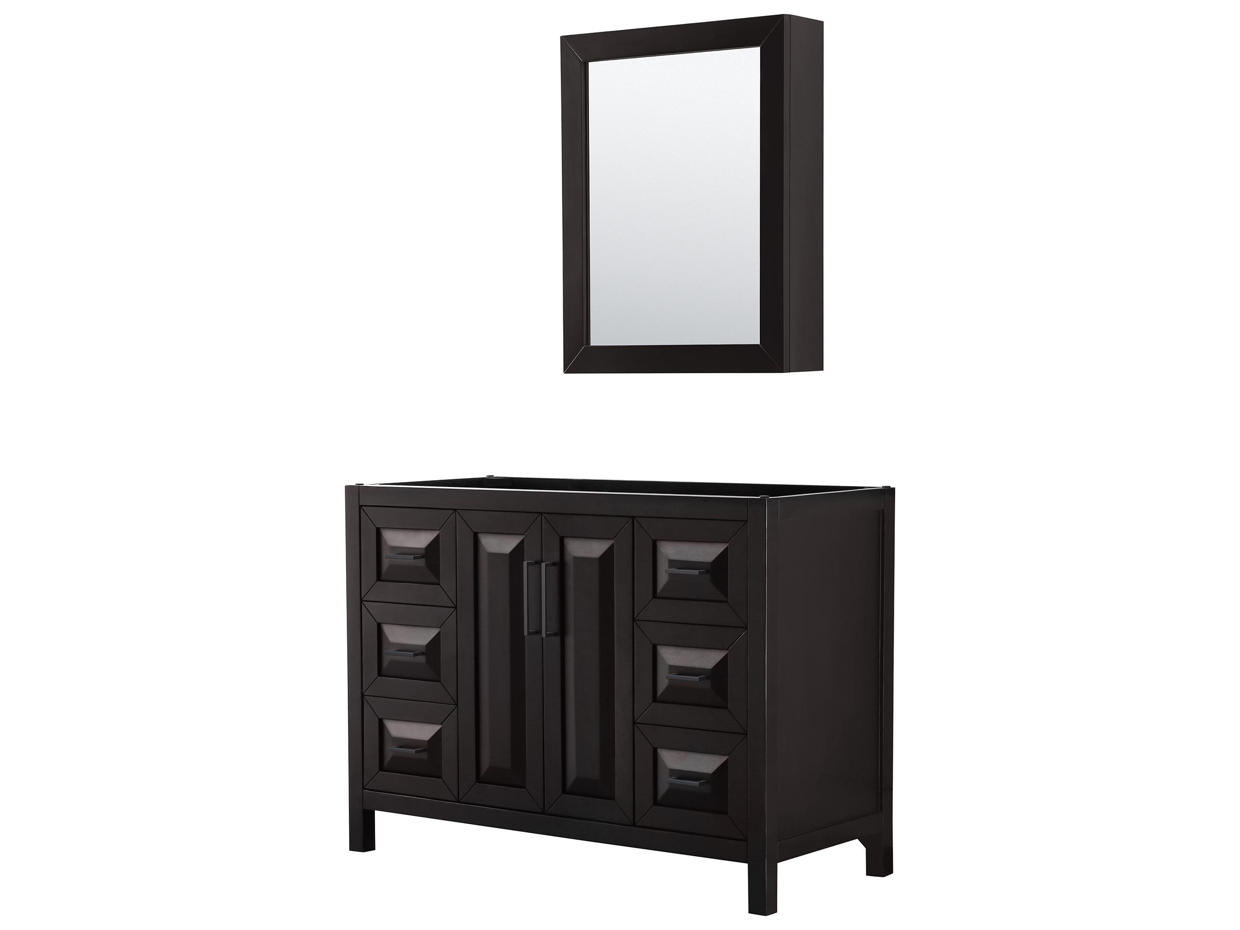 Wyndham Collection Daria 47" Dark Espresso Vanity with Medicine Cabinet