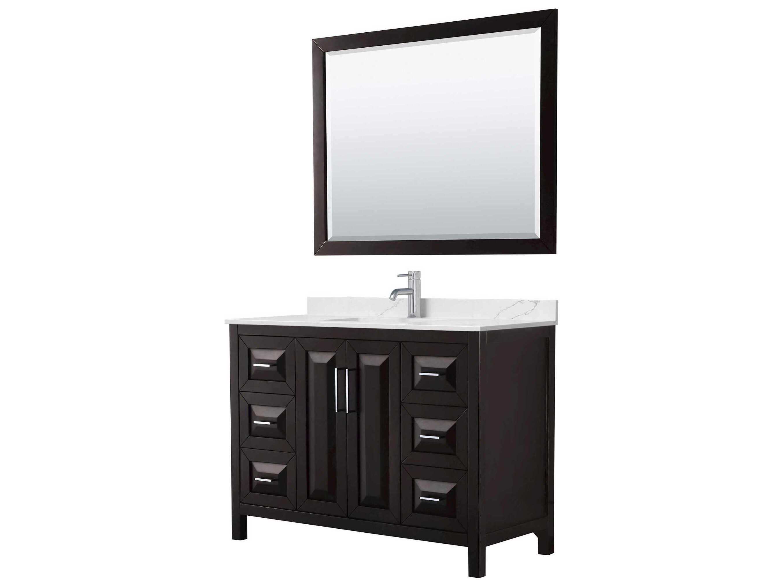 Wyndham Collection Daria 48" Dark Espresso Vanity with 46" Mirror