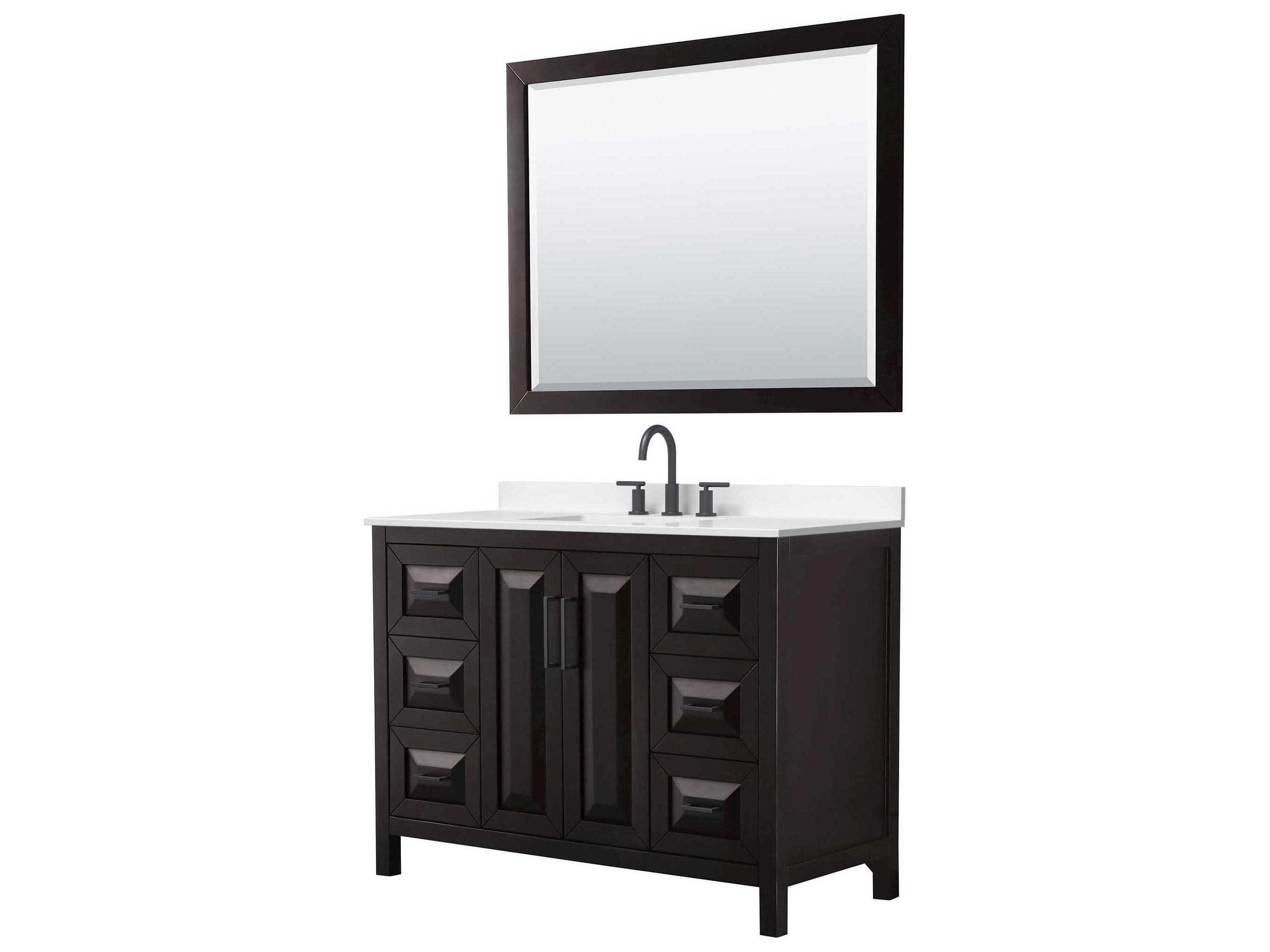 Wyndham Collection Daria 48" Dark Espresso Vanity with 46" Mirror