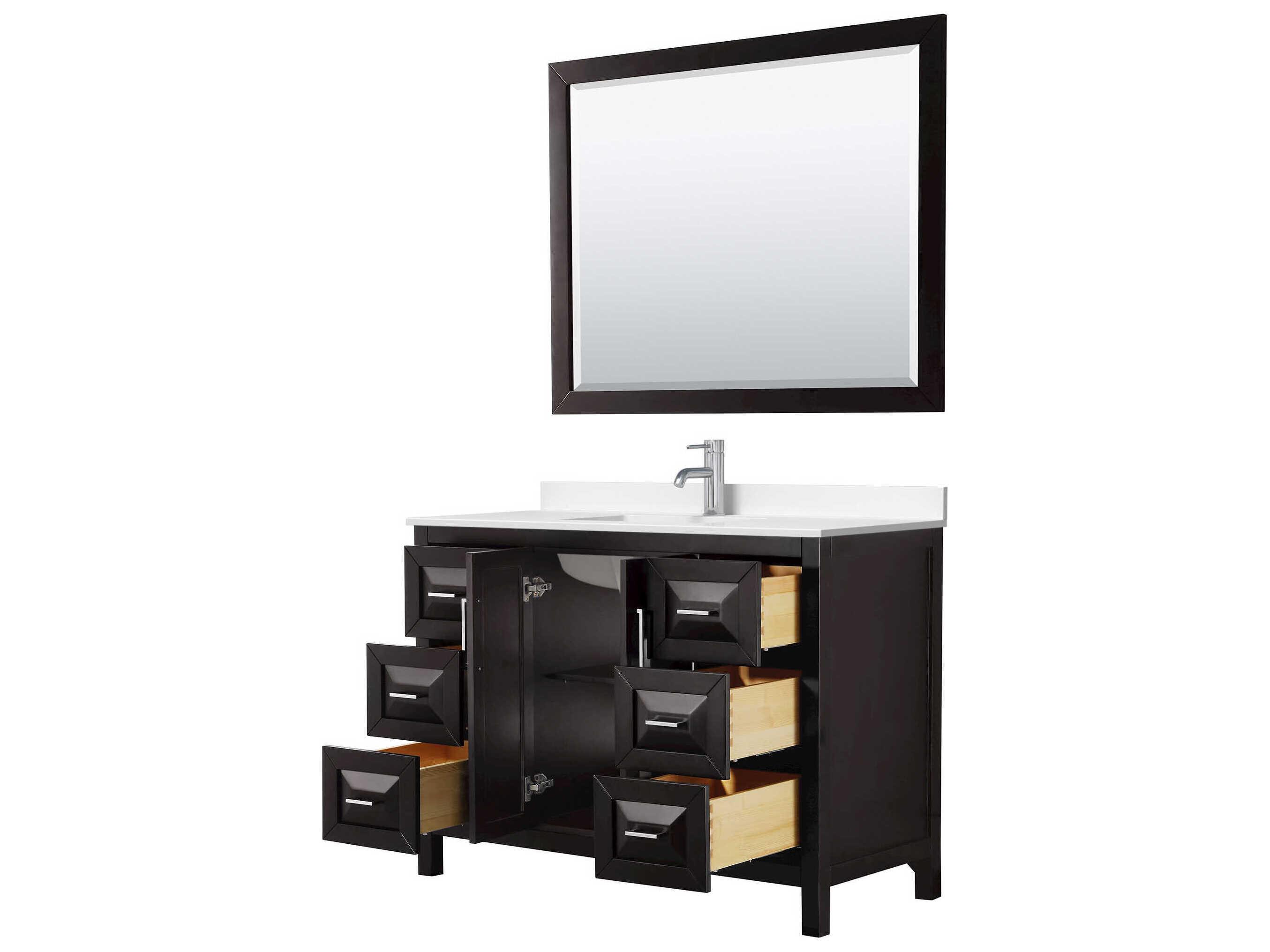 Wyndham Collection Daria 48" Dark Espresso Vanity with 46" Mirror