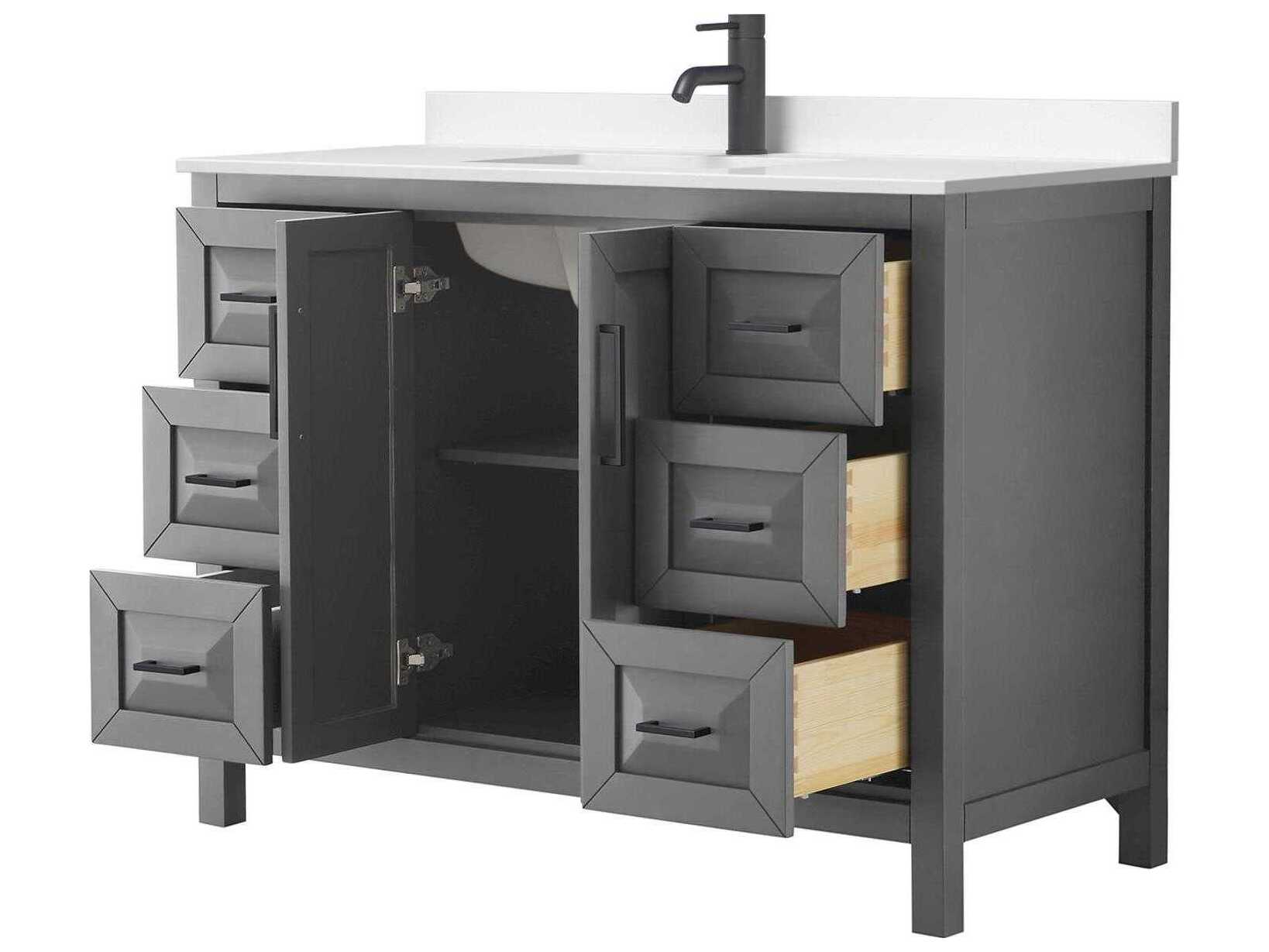 Wyndham Collection Daria 48" Dark Gray Vanity