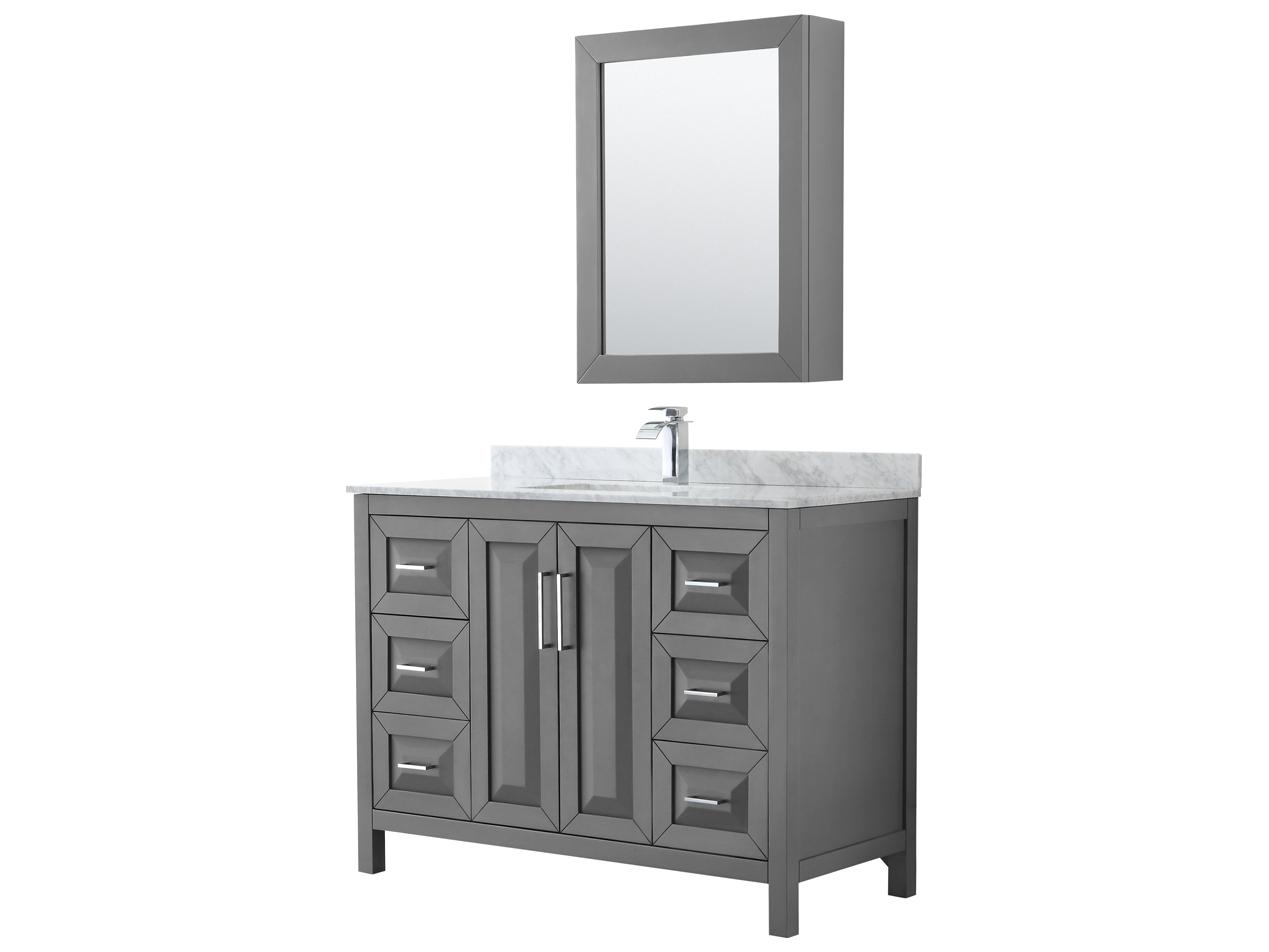 Wyndham Collection Daria 48" Dark Gray Vanity with Medicine Cabinet