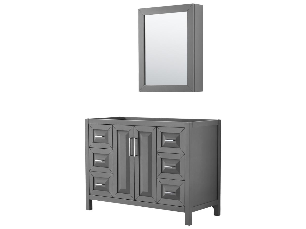 Wyndham Collection Daria 47" Dark Gray Vanity with Medicine Cabinet