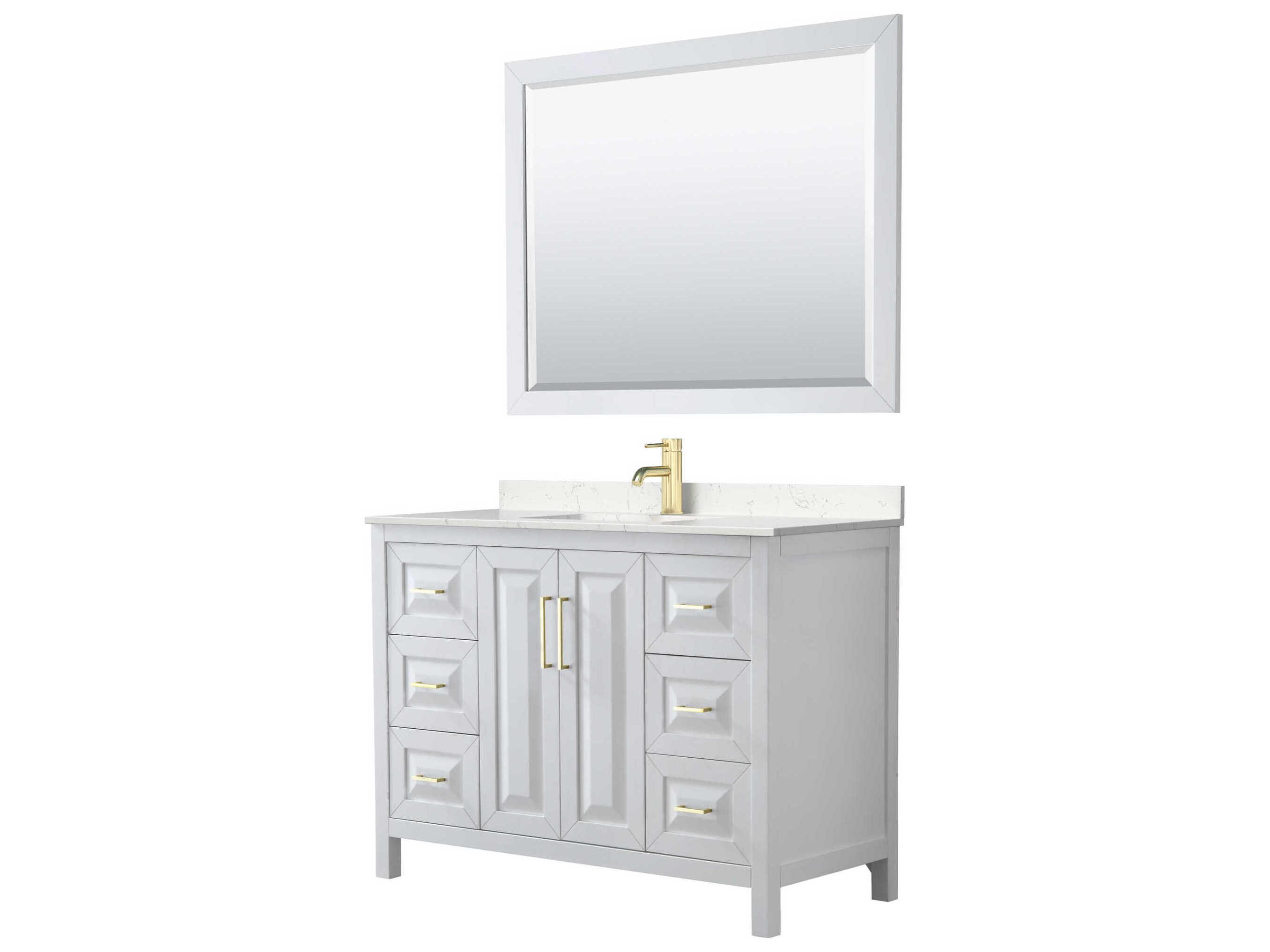 Wyndham Collection Daria 48" White Vanity with 46" Mirror