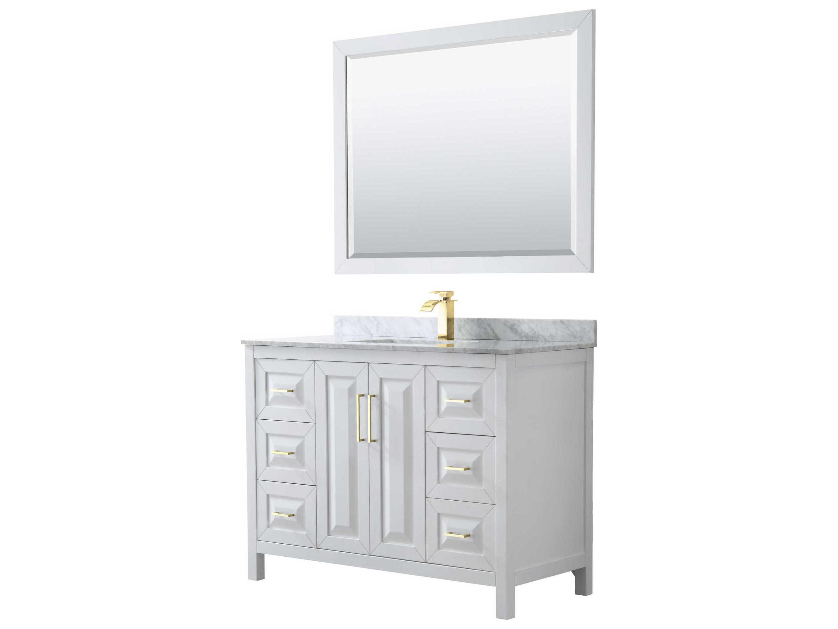Wyndham Collection Daria 48" White Vanity with 46" Mirror