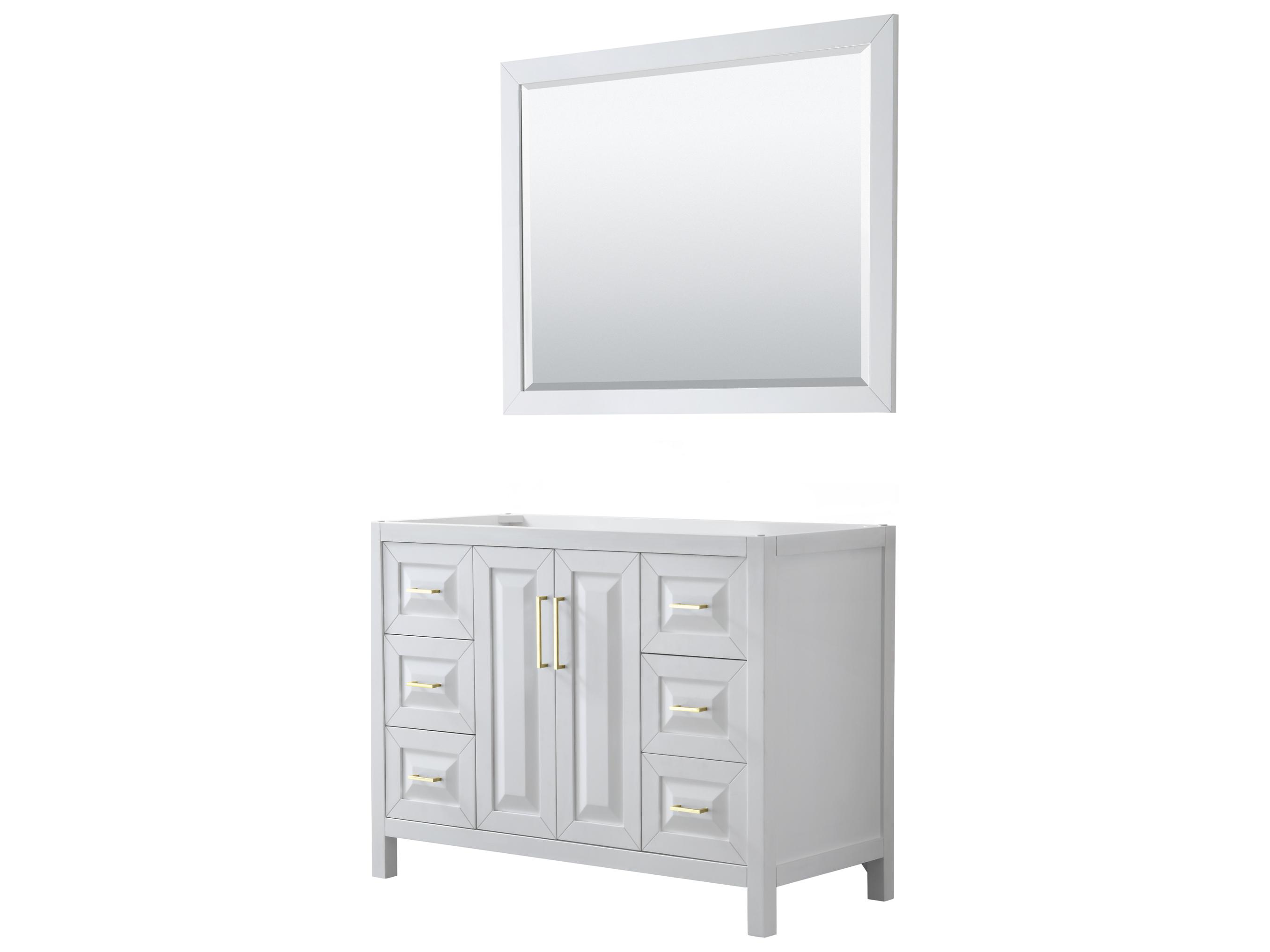 Wyndham Collection Daria 47" White Vanity with 46" Mirror